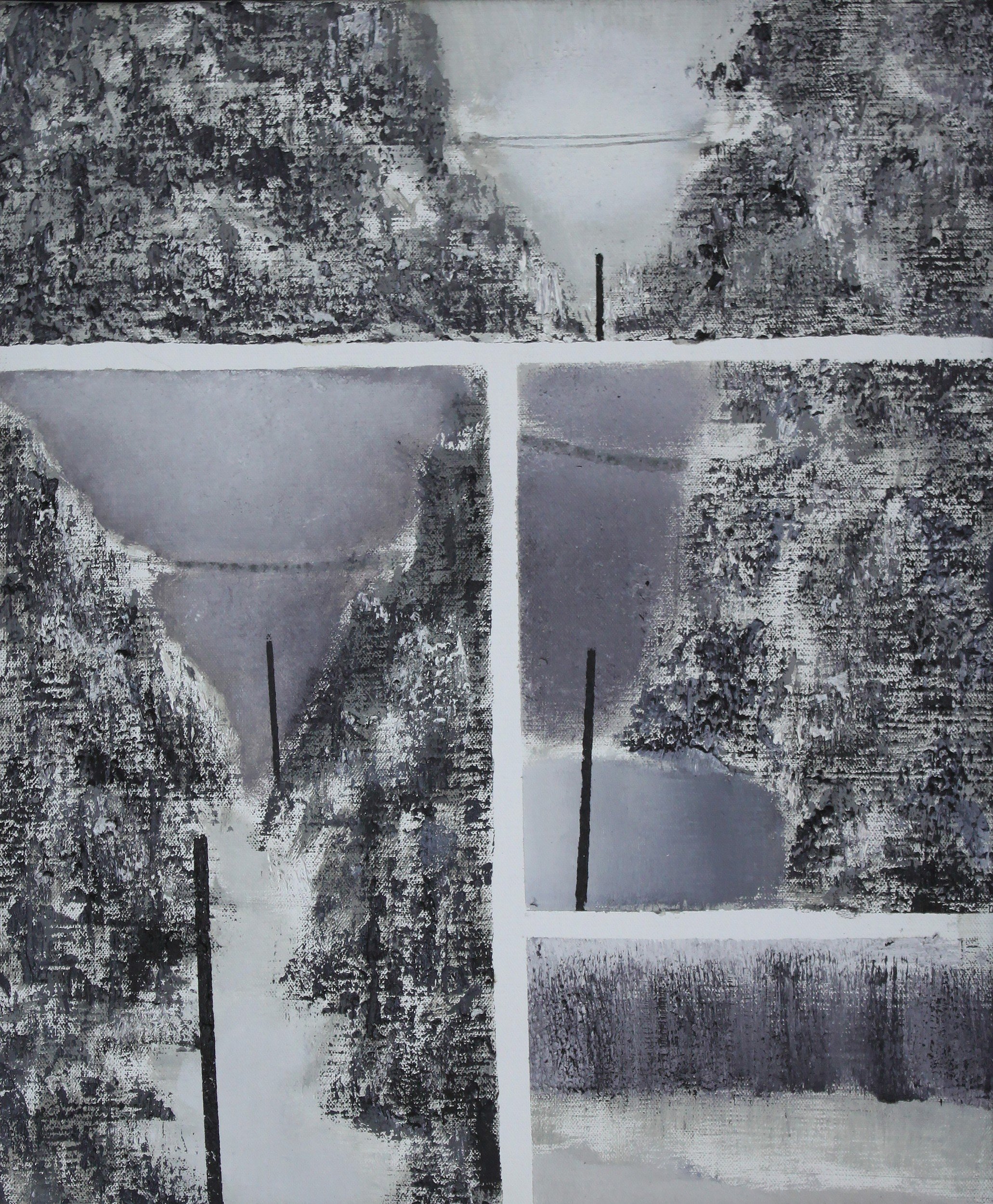 Paysage chinois BD, 2022. Huile sur toile, 46 × 38 cm. Miško Pavlović