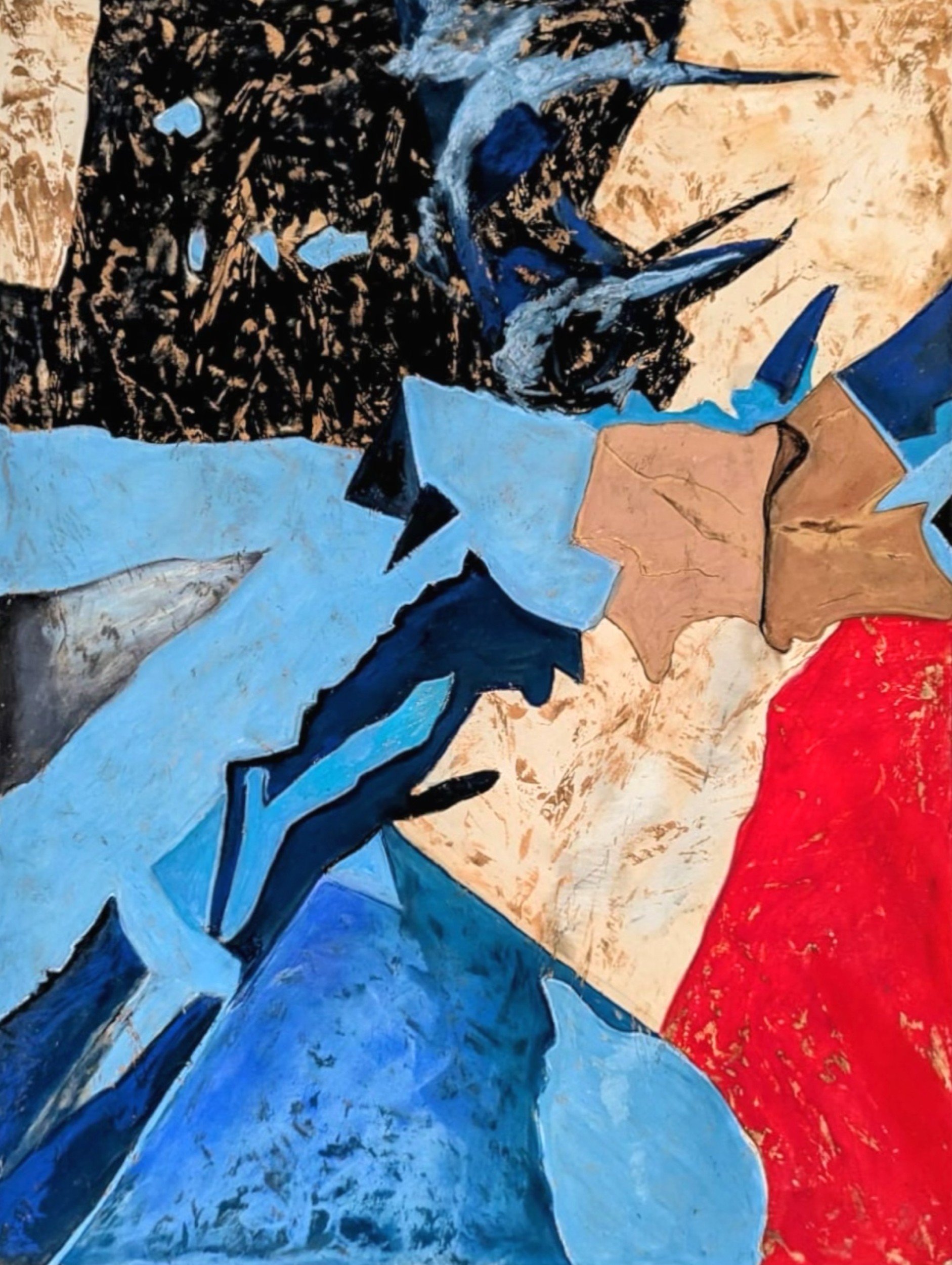 Cartographie d'un quartier, 2026. Pastel sec sur toile, 81 × 60 cm.