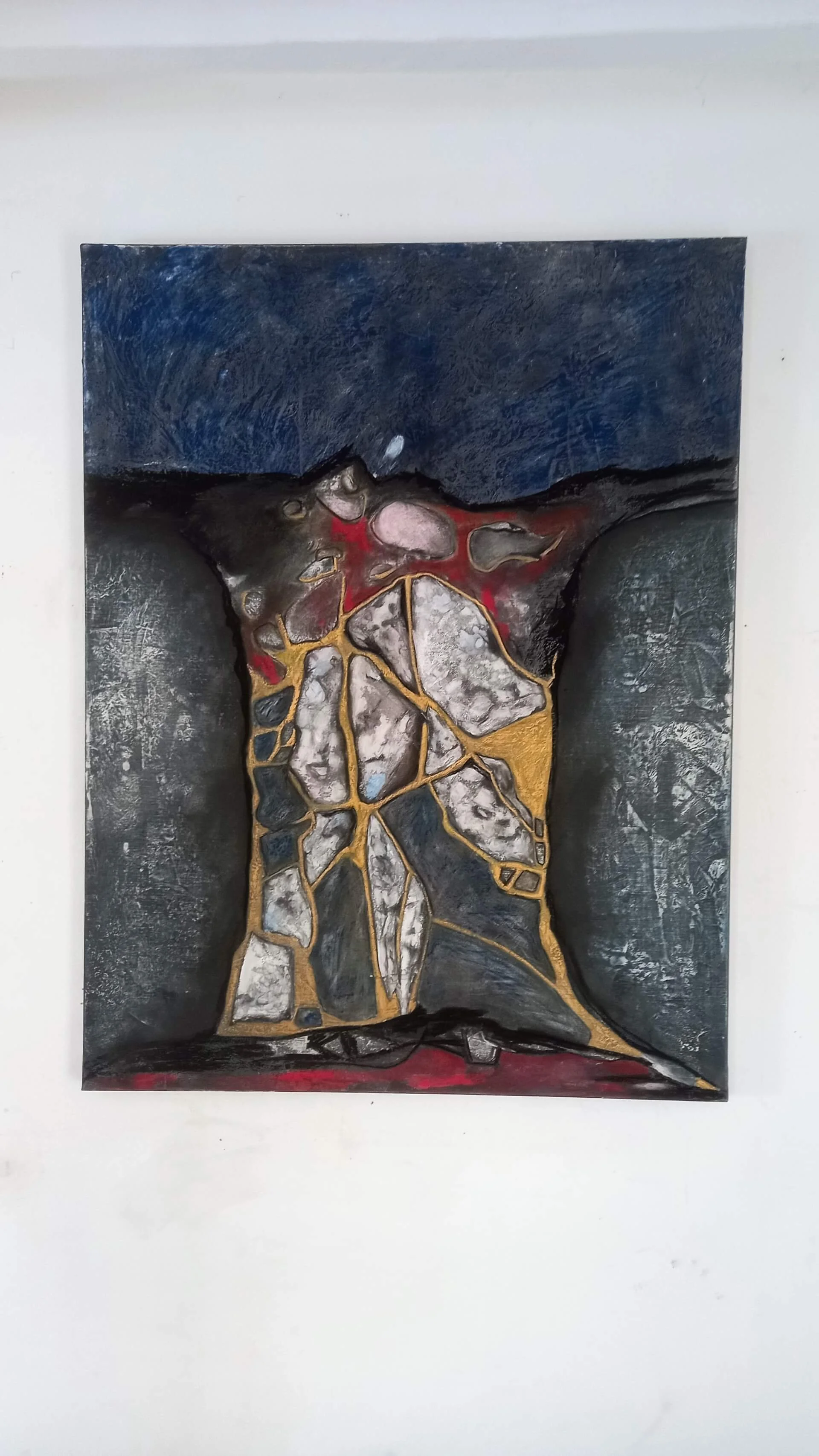 Écorché. Pastel sec sur toile, 115 × 89 cm.