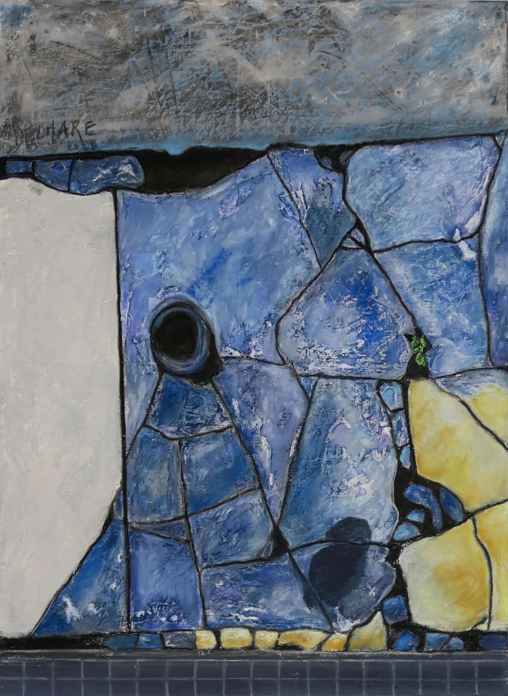 Piétinement. Pastel sec sur toile, 100 × 74 cm.