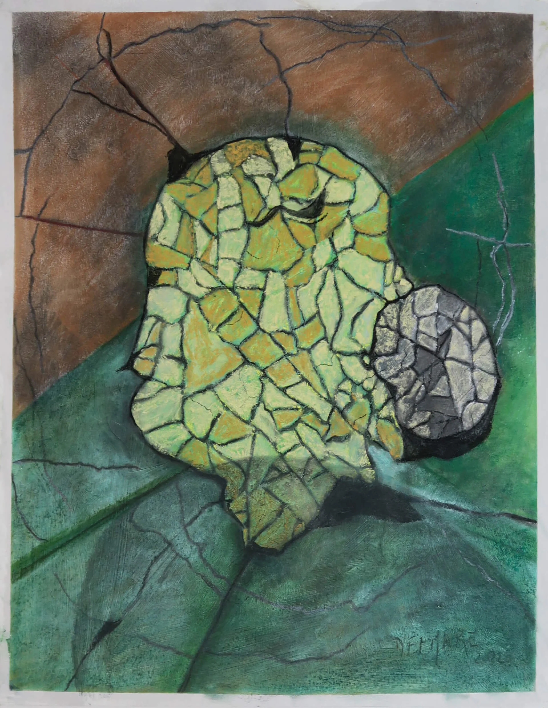 Le fond du puits. Pastel sec sur papier, 65 × 50 cm.