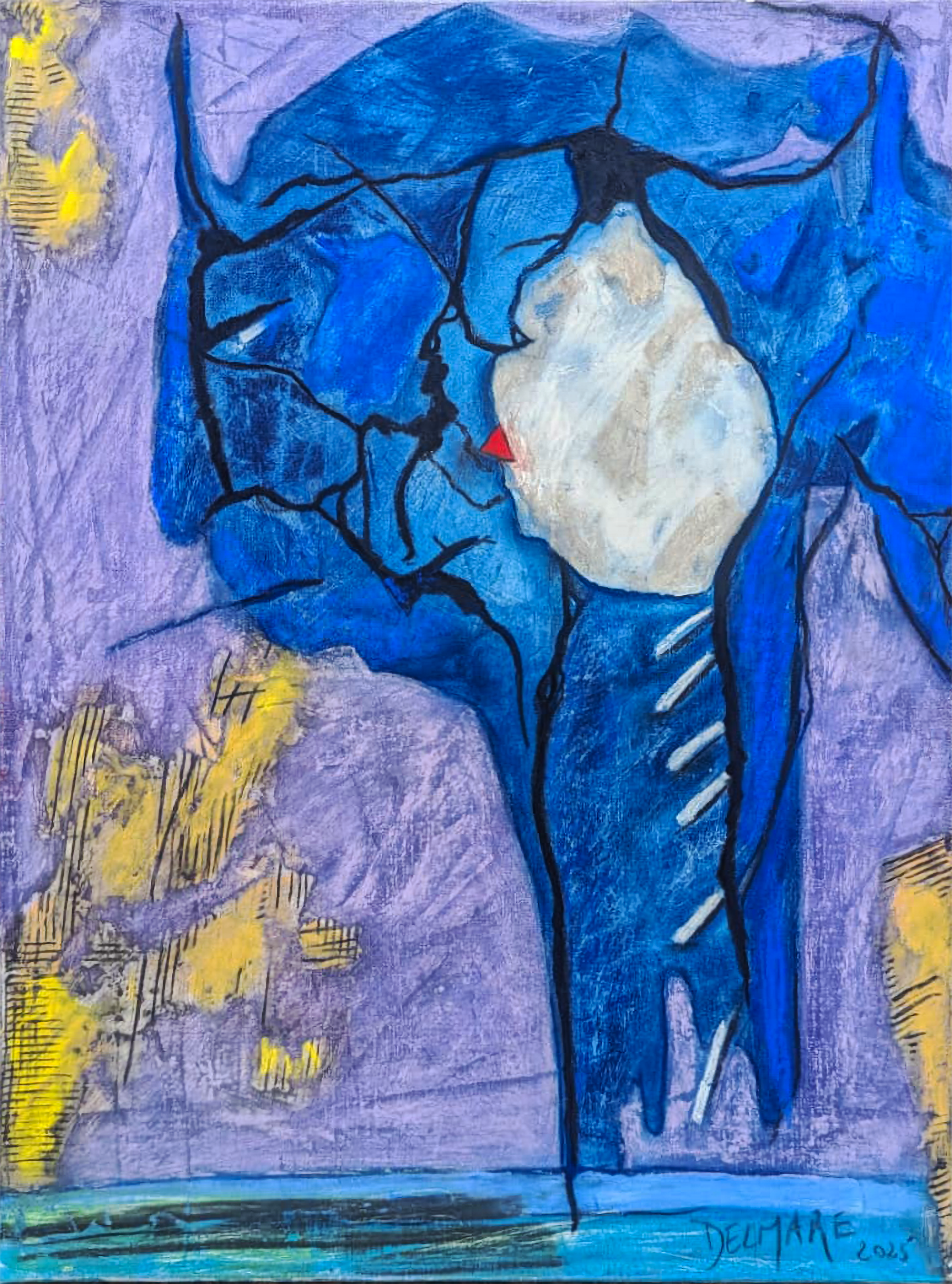 Cauchemar, 2025. Pastel sec sur toile, 62 × 46 cm.