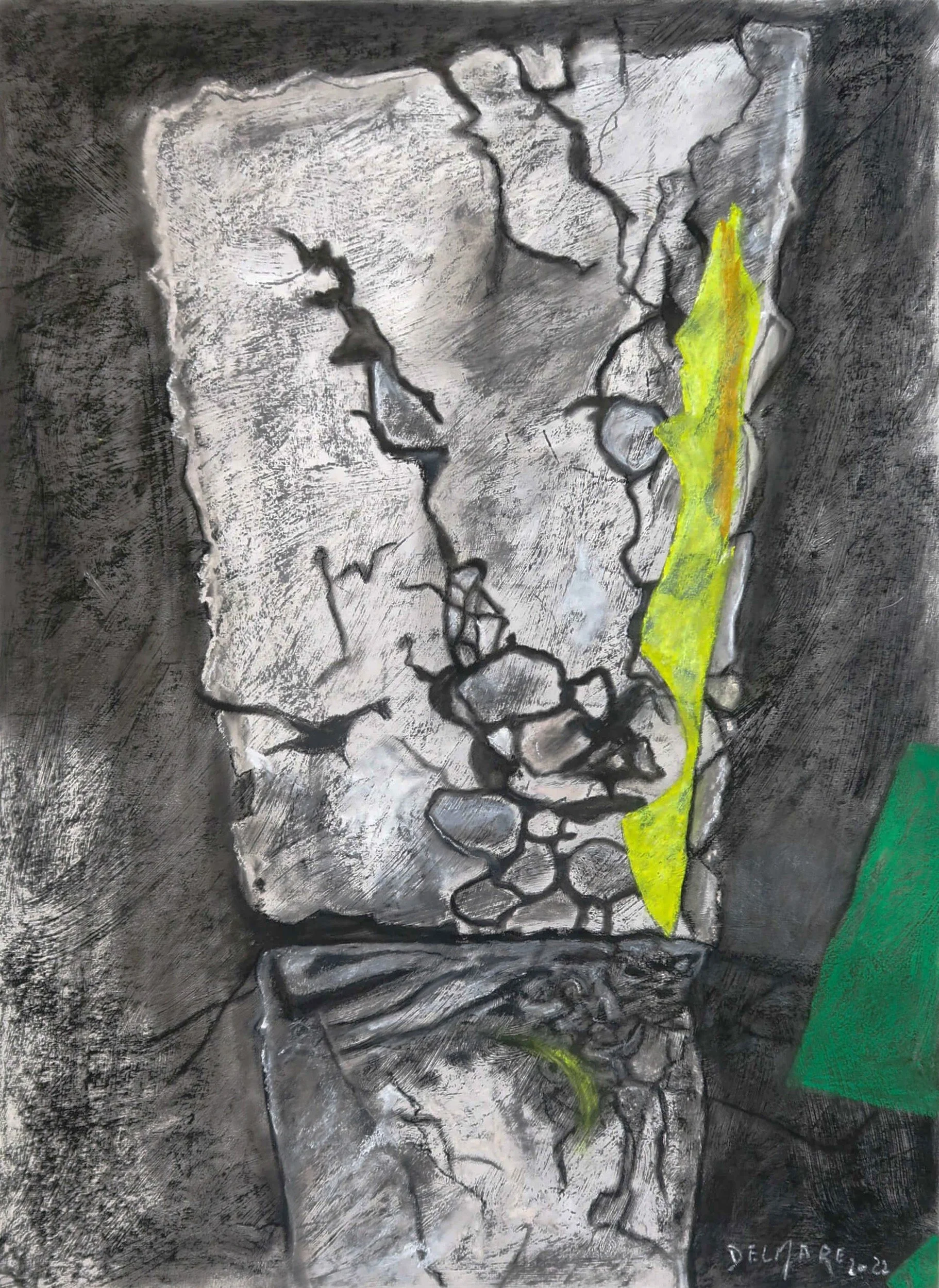 Reflet, 2021. Pastel sec sur papier, 65 × 50 cm.