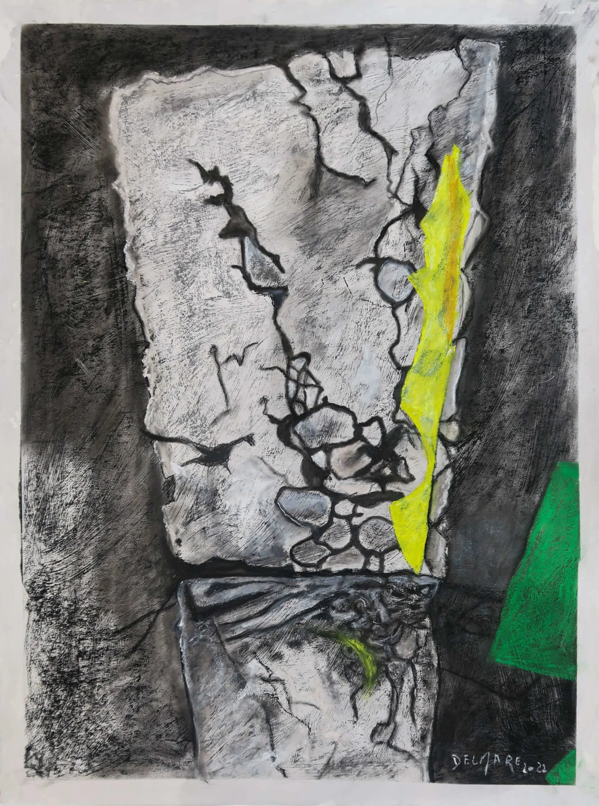 Reflet. Pastel sec sur papier, 65 × 50 cm.
