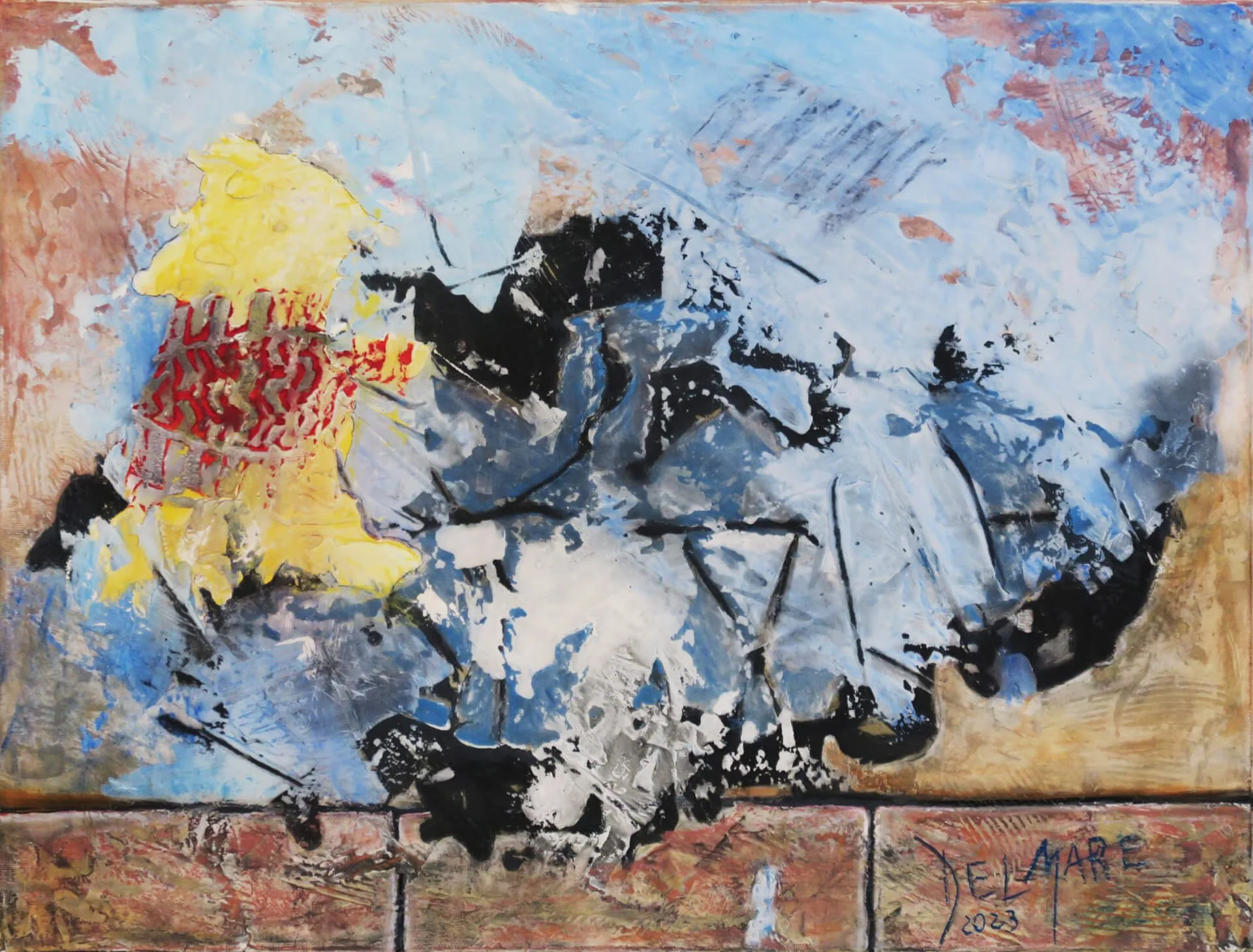 Un pas. Pastel sec sur toile, 61 × 46 cm.