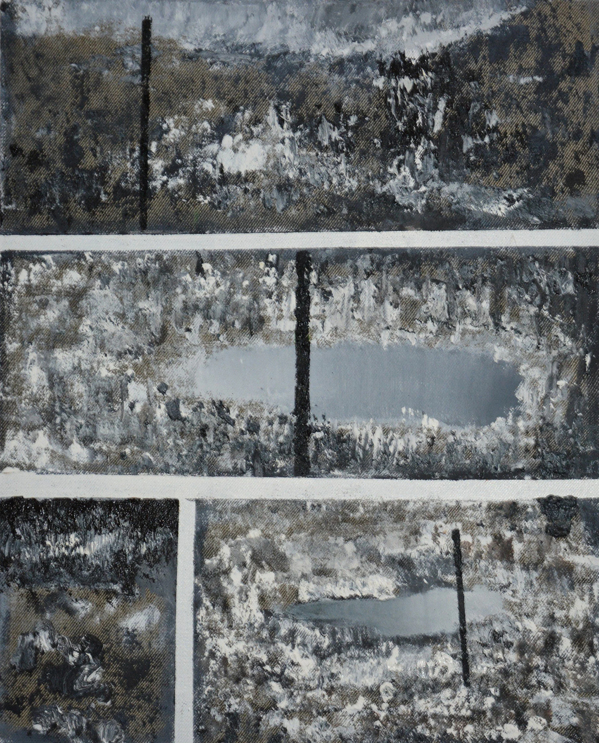 Paysage double 2, 2022. Huile sur toile, 46 × 38 cm. Miško Pavlović