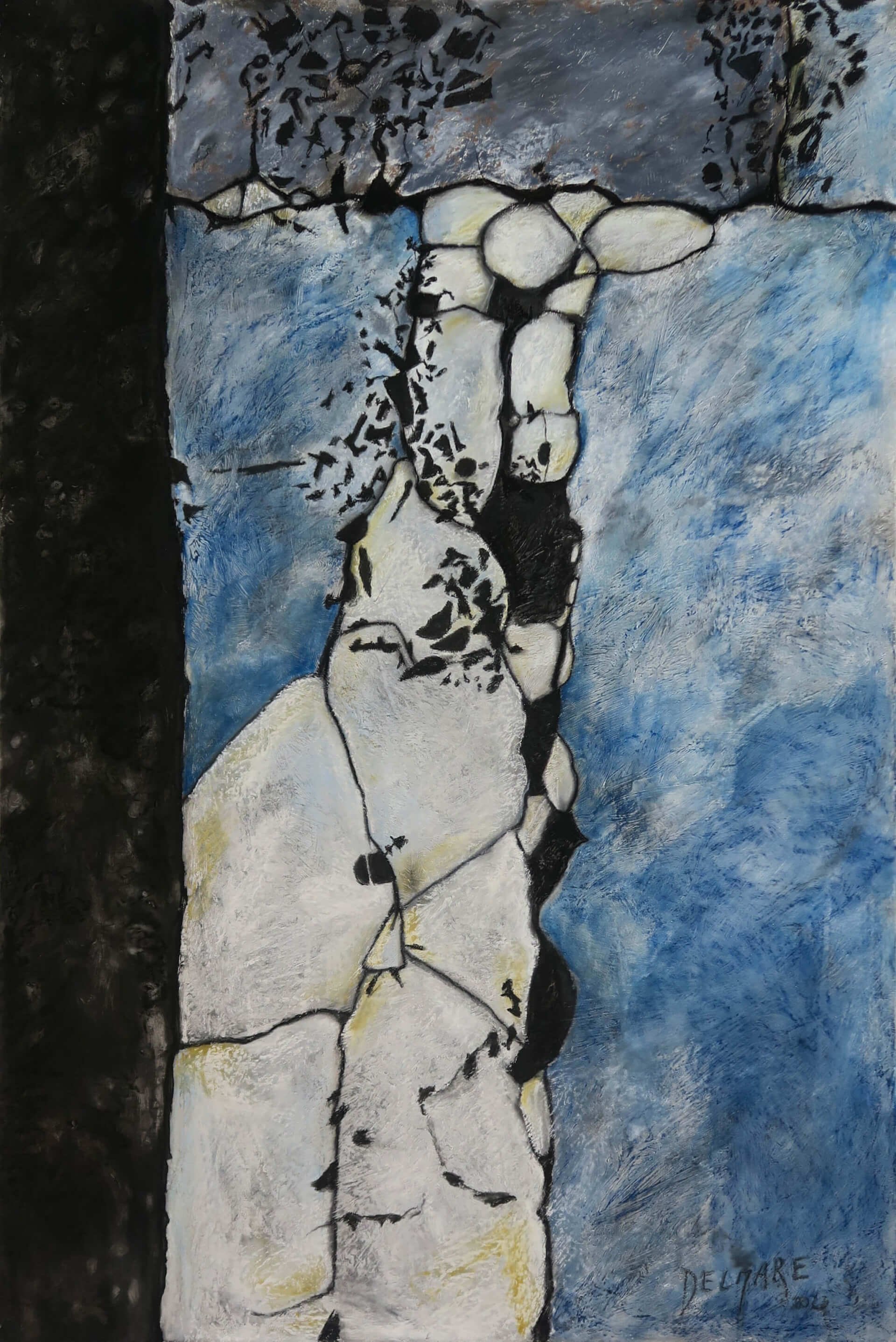 Lumière grimpante, 2023. Pastel sec sur toile, 150 × 100 cm.