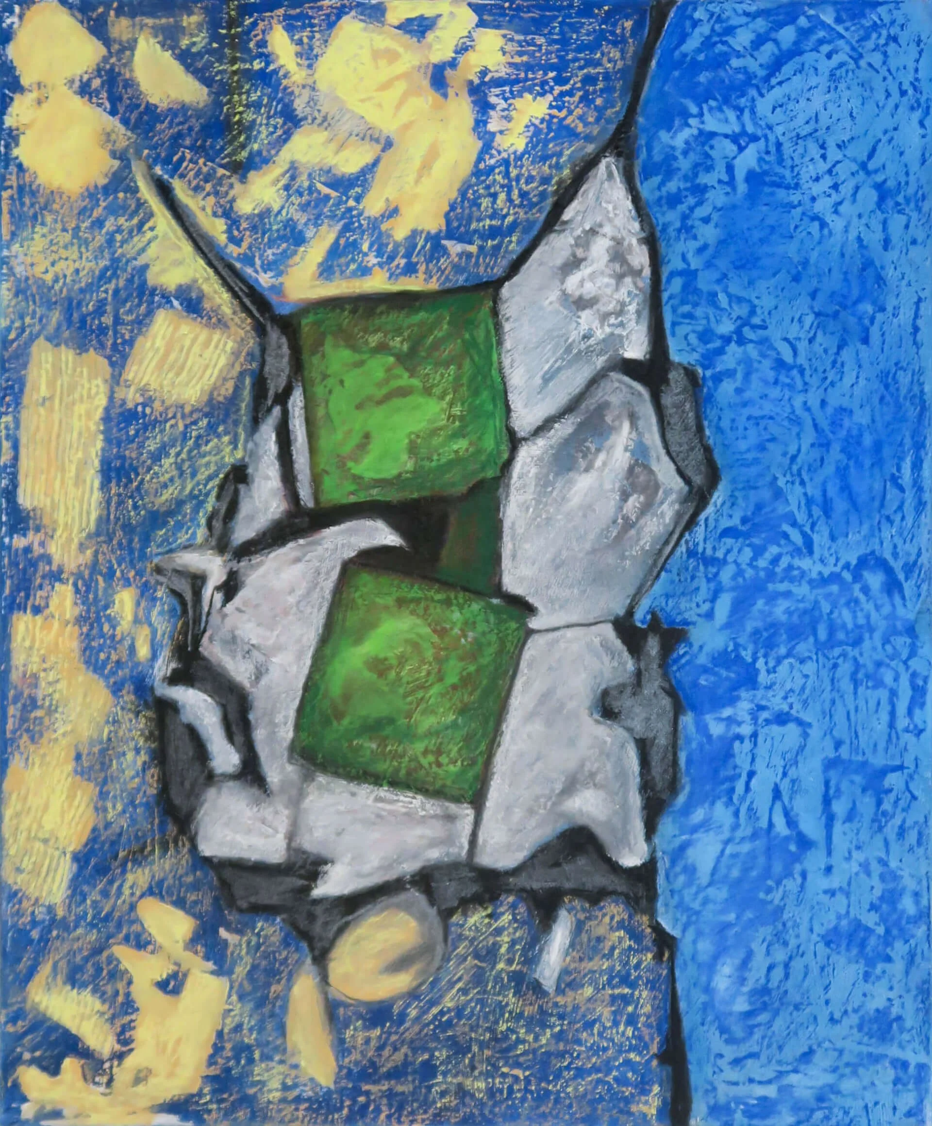 Un rien où aller, 2022. Pastel sec sur toile, 55 × 45 cm.