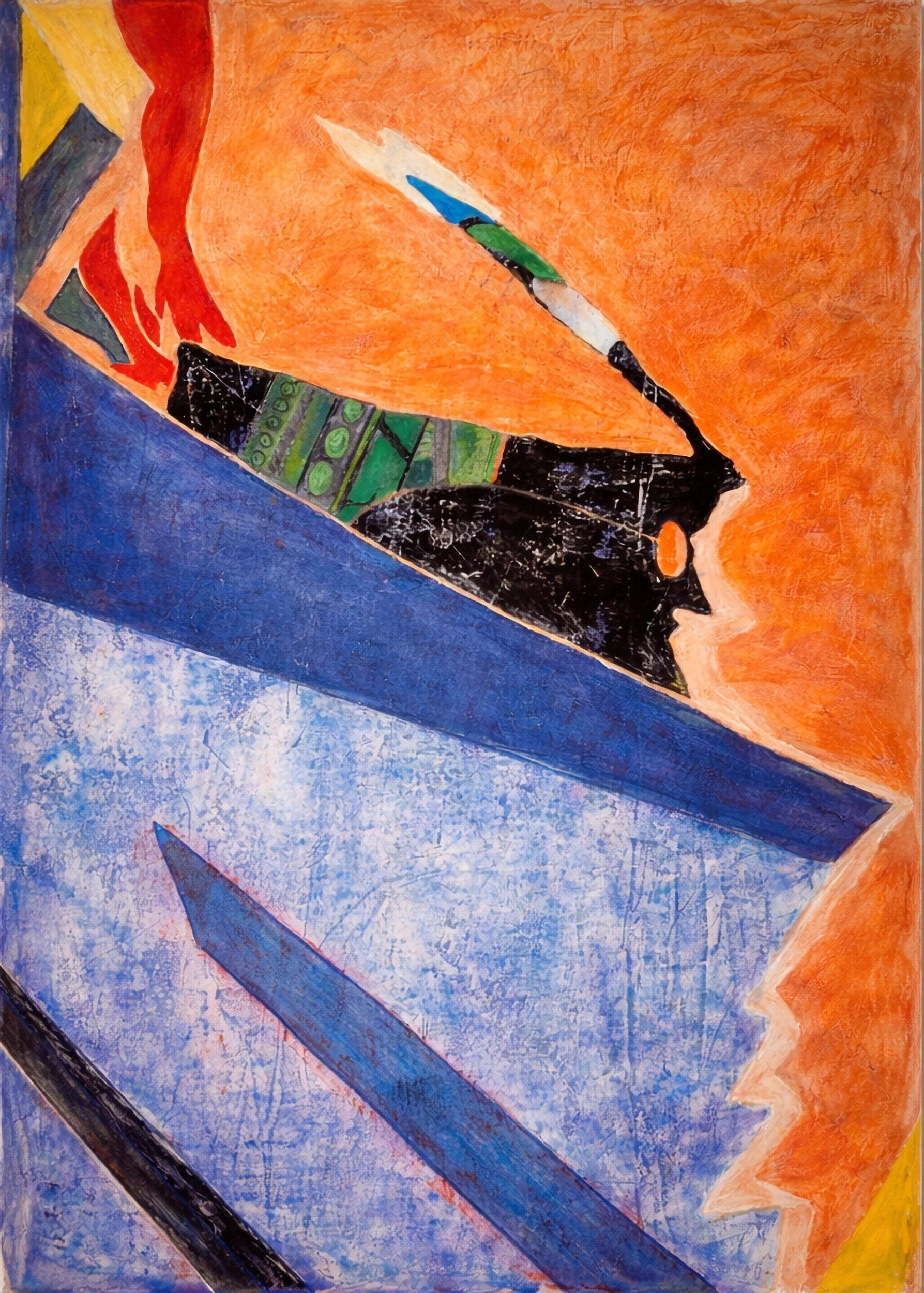 La Falaise, 2026. Pastel sec sur toile, 130 × 97 cm.