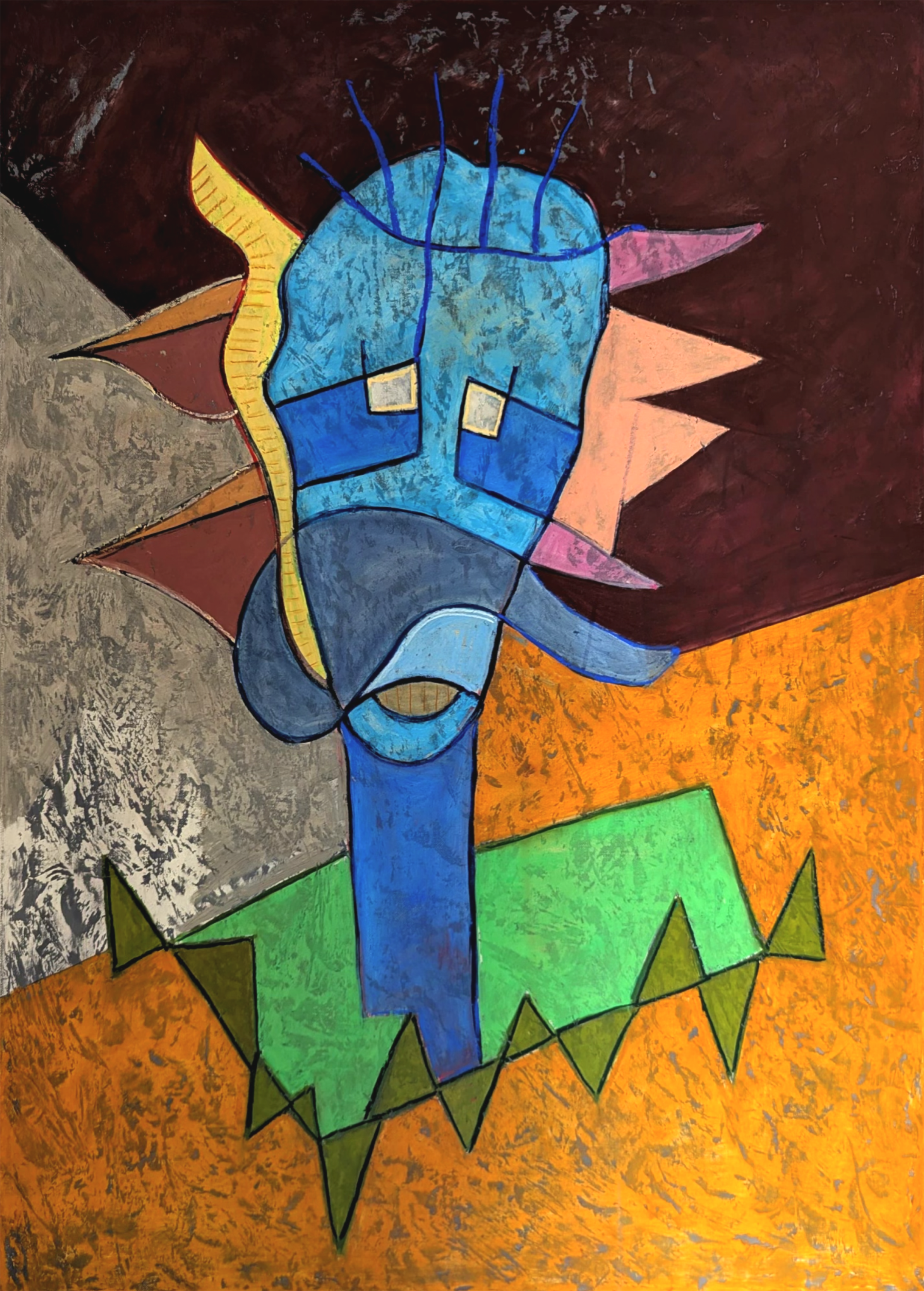 Autoportrait #1
Pastel sec sur toile · 70 × 50 cm · 2026
Série : Autoportrait