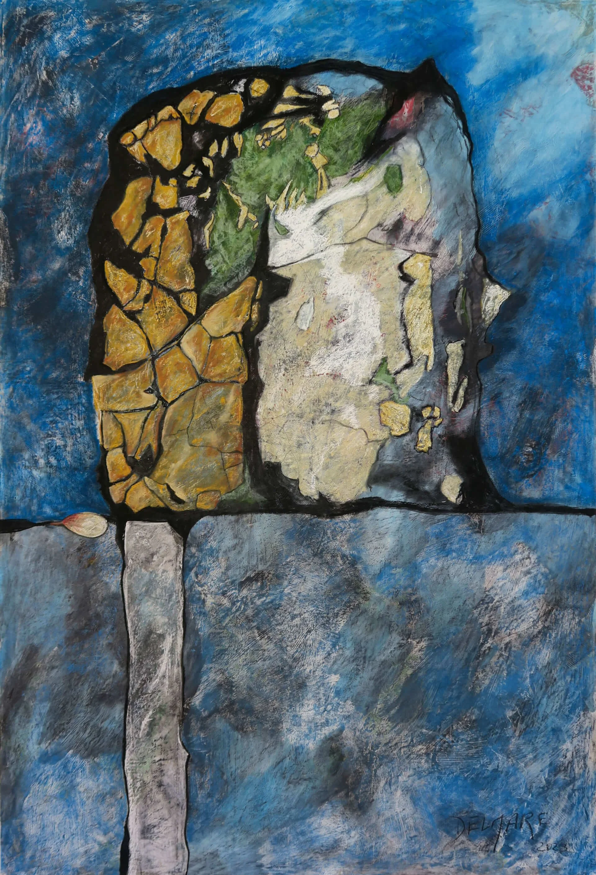 Machine à poésie, 2023. Pastel sec sur toile, 192 × 130 cm.