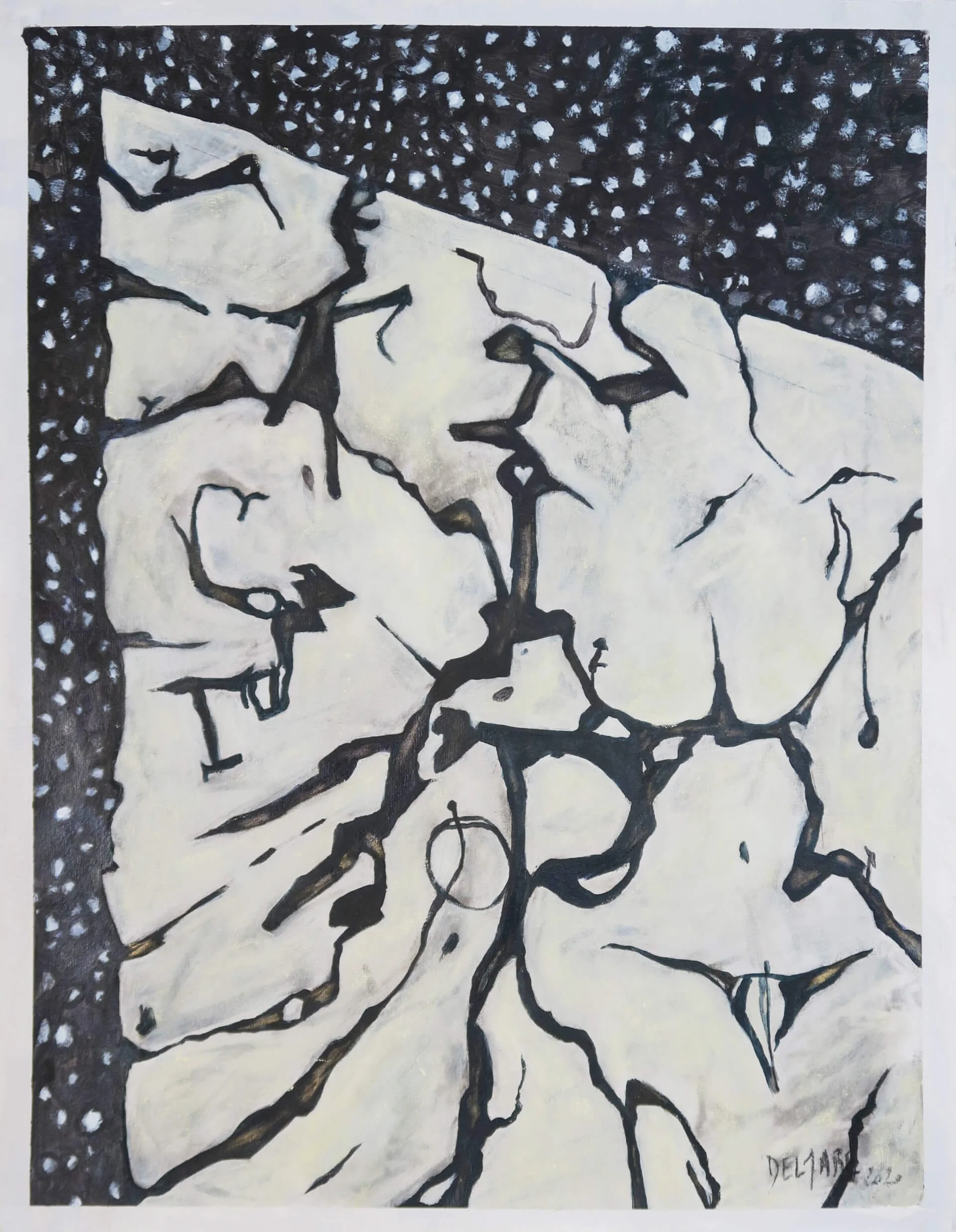 Cri du vent 2. Pastel sec sur papier, 65 × 50 cm.