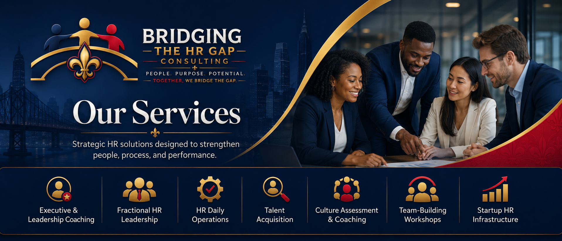At Bridging the HR Gap (BHRG Consulting), we meet organizations where they are, whether you're just getting started, scaling your team, or refining what's already working.