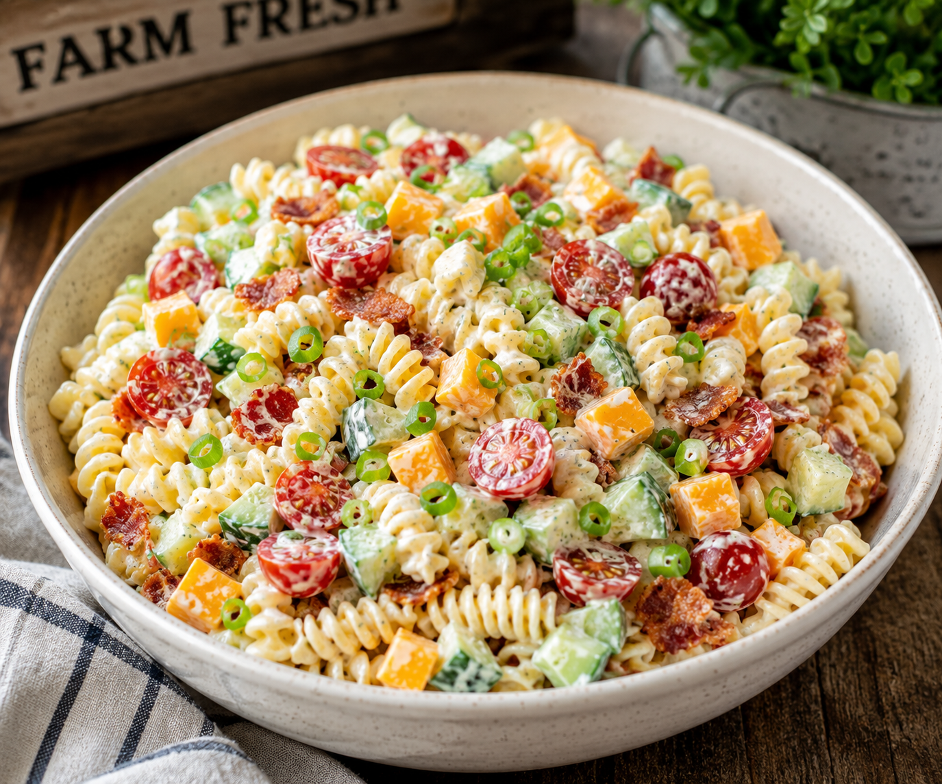 Creamy Bacon Ranch Pasta Salad