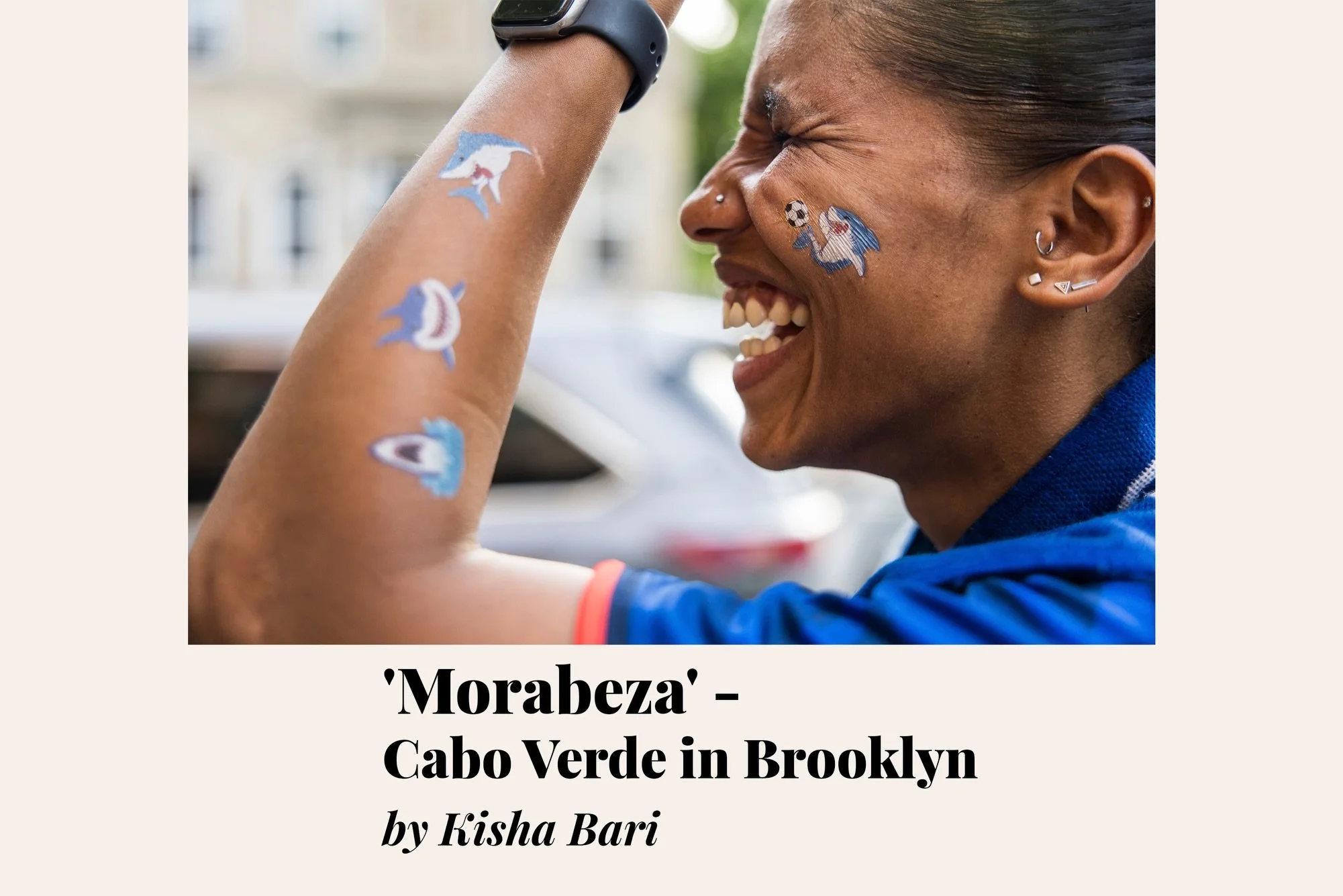 @septemberbk became the hub for Cape Verde World Cup games. The 40ish people that came for that first match grew to hundreds, spilling into the street for the next three. Owner Sara Lopes, and her team brought the culture, serving traditional food, a