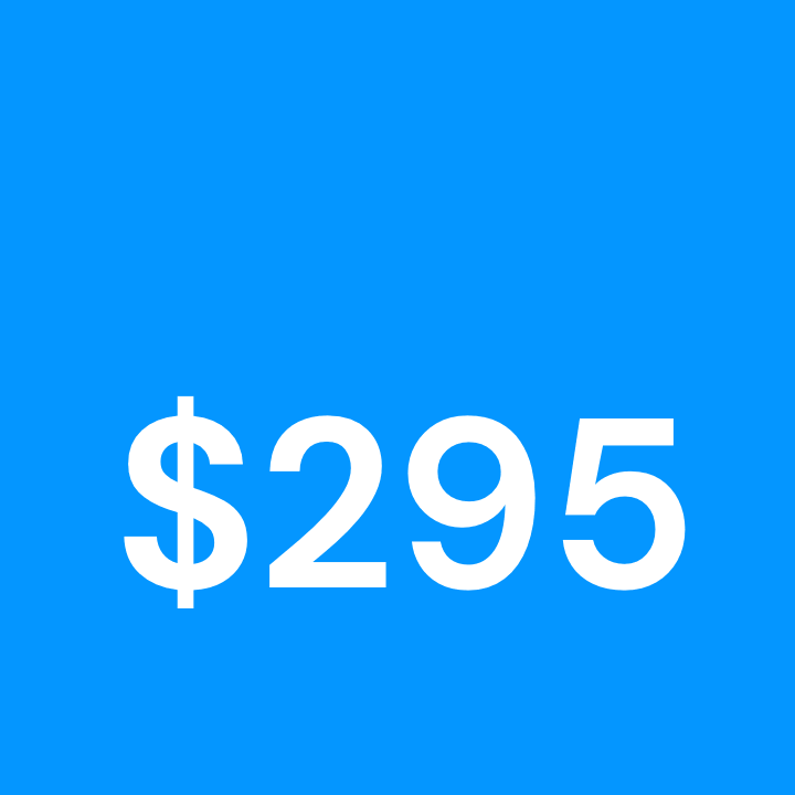 Memorial Day Weekend $295