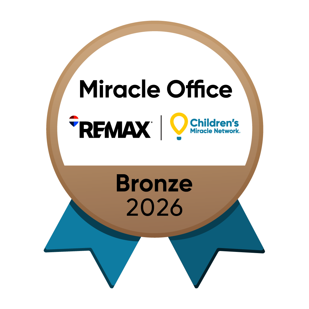 Bronze medal award ribbon for Miracle Office, RE/MAX, and Children's Miracle Network for the year 2026.