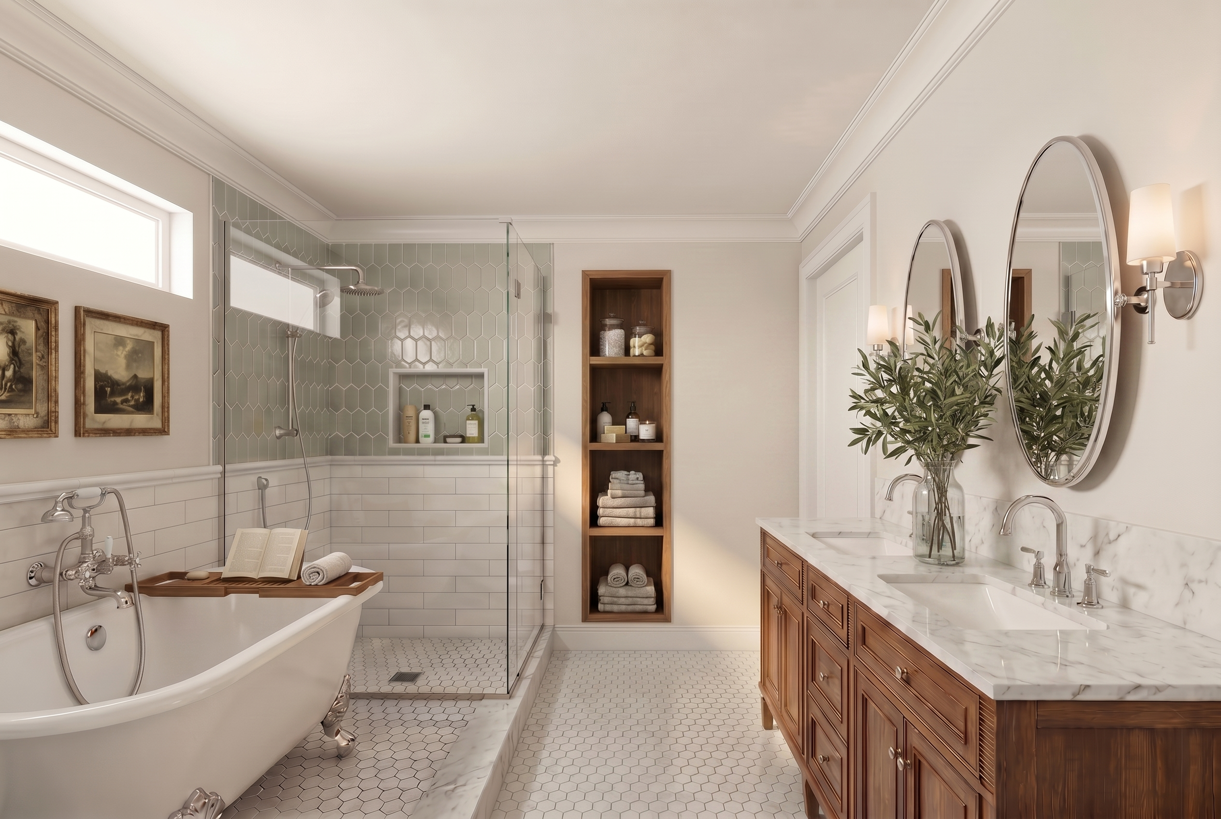 traditional master bathroom