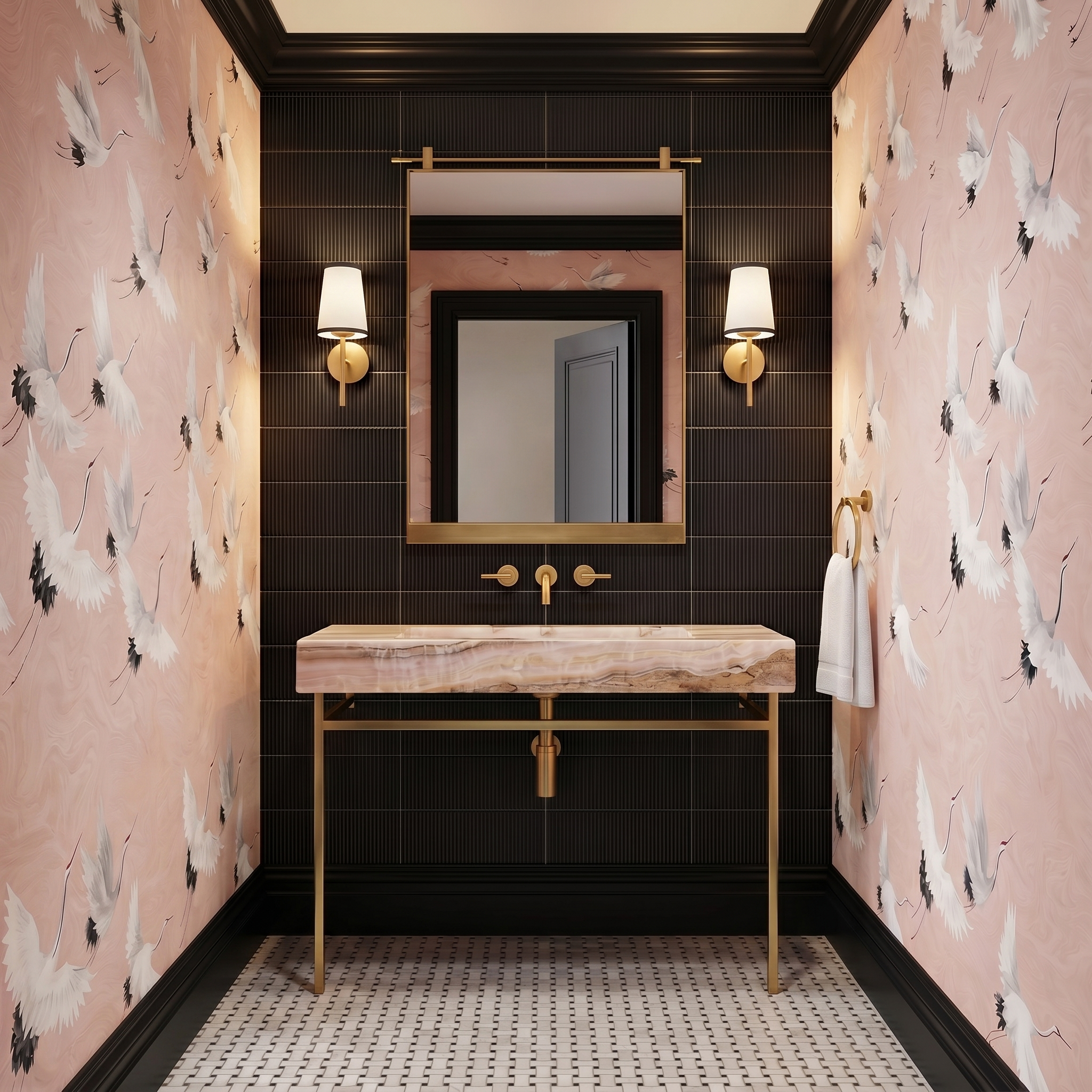 pink and black power bath