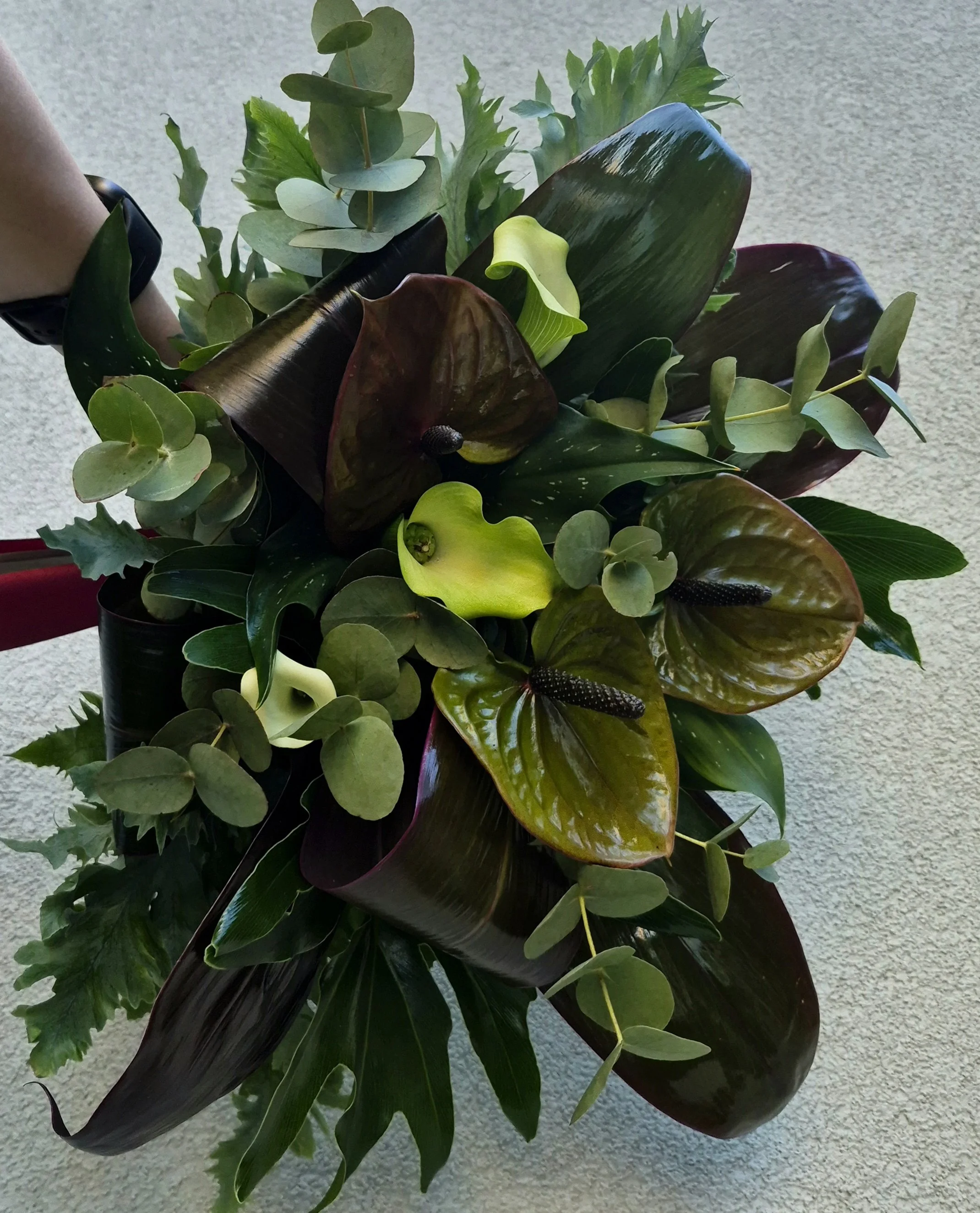 A gothic wedding bouquet.