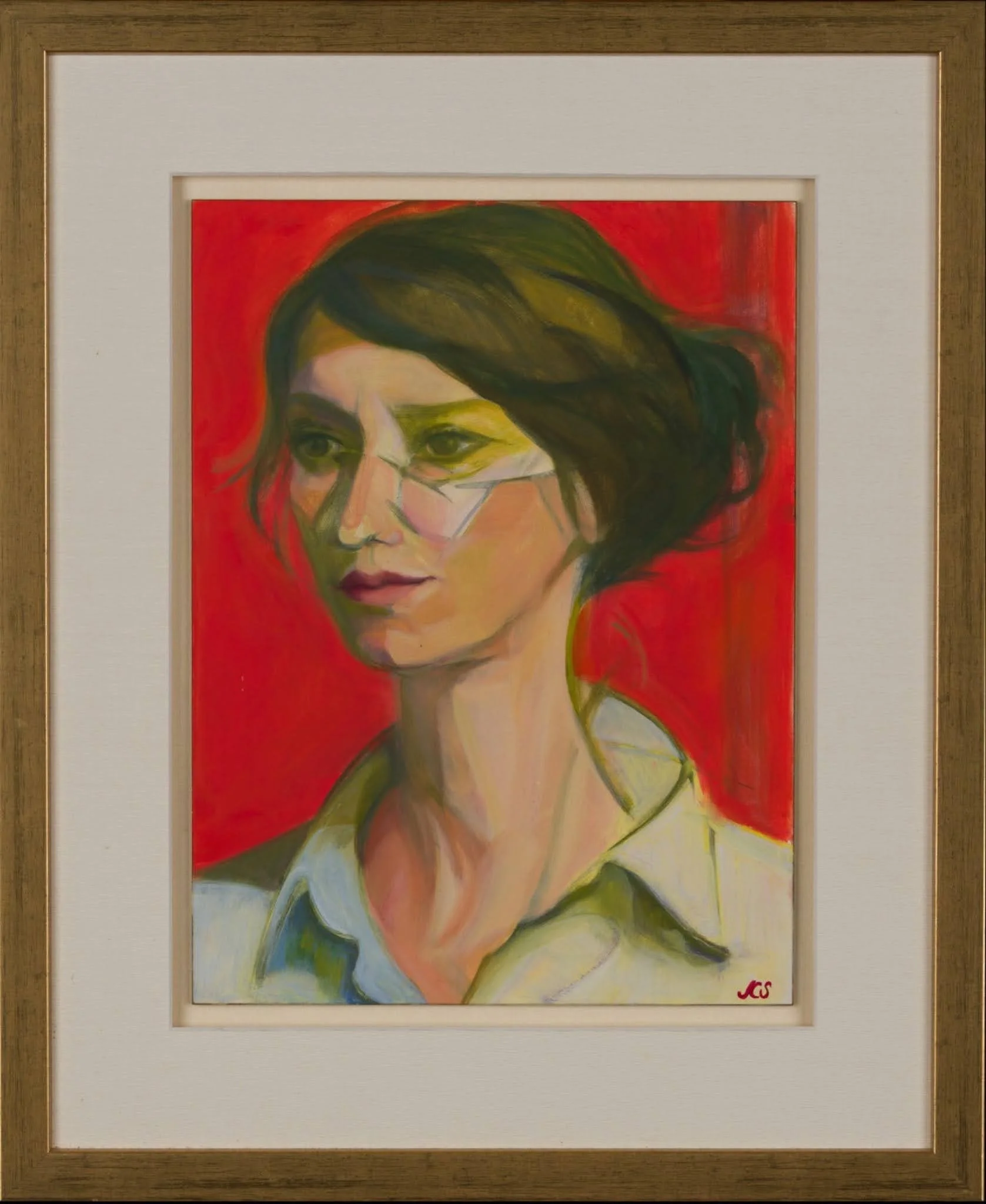"He’s Got to Go," 2018, Oil on clay board, 15 x 11 in framed