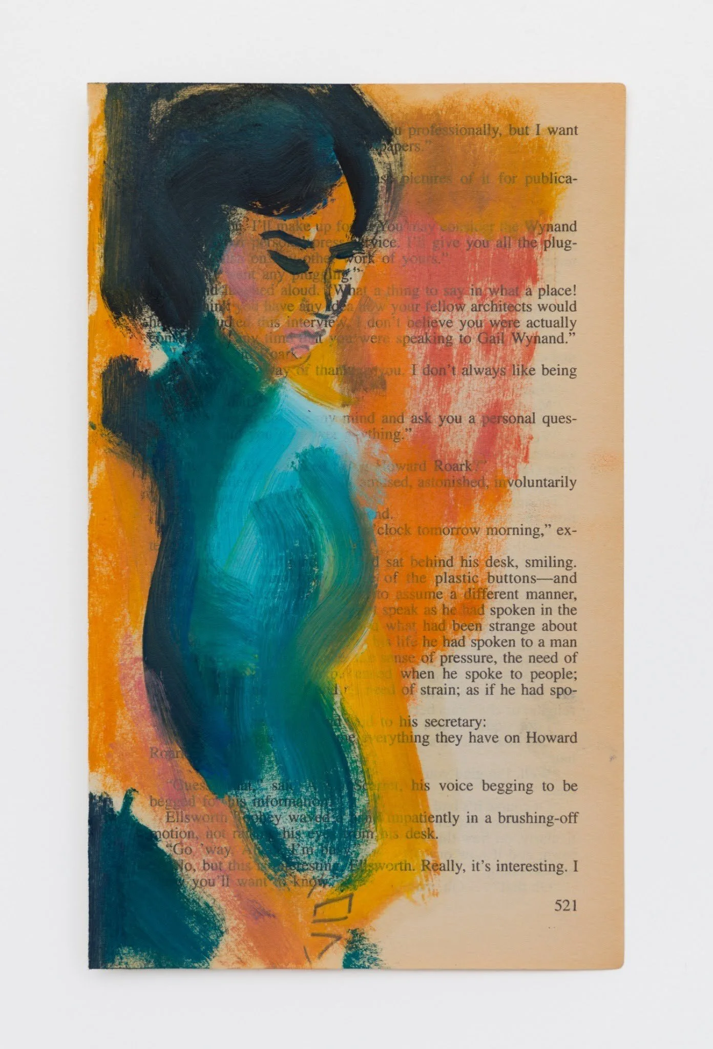 "Nocturne," 2025, Oil on book paper, 7 x 4.25 in