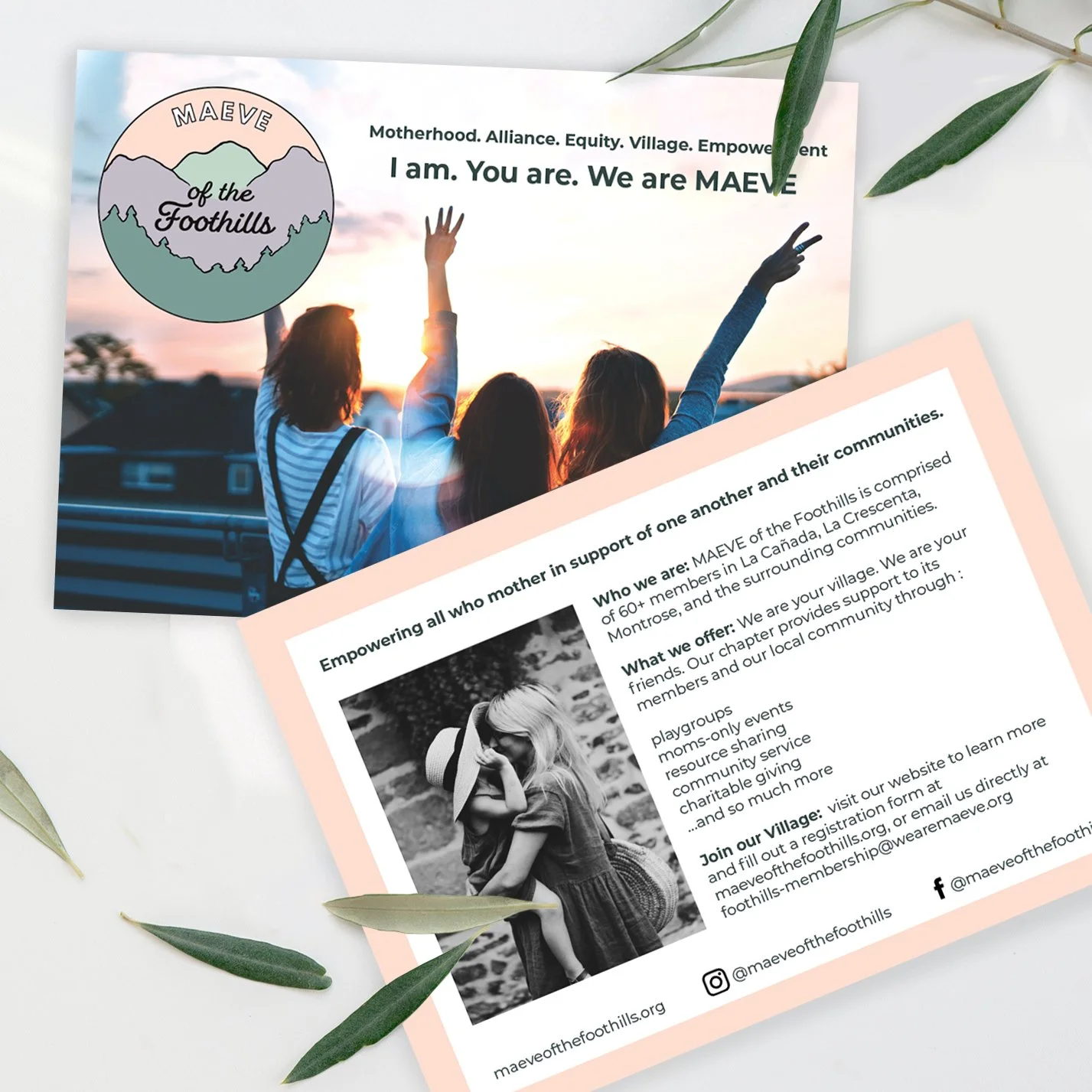 Marketing flyer design for MAEVE of the Foothills
