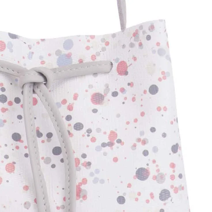 August Handbags custom splatter-print design on textured leather