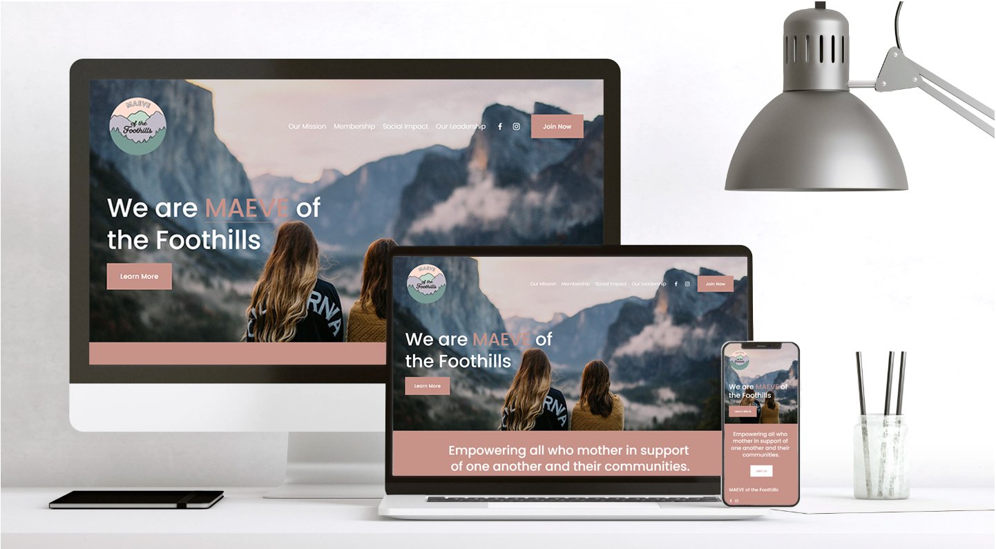Website design for MAEVE of the Foothills