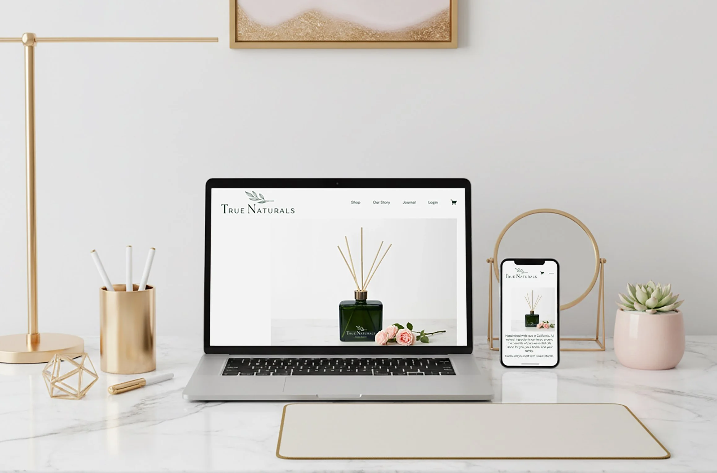 True Naturals plant-based skincare website design strategy by KAIA Consulting