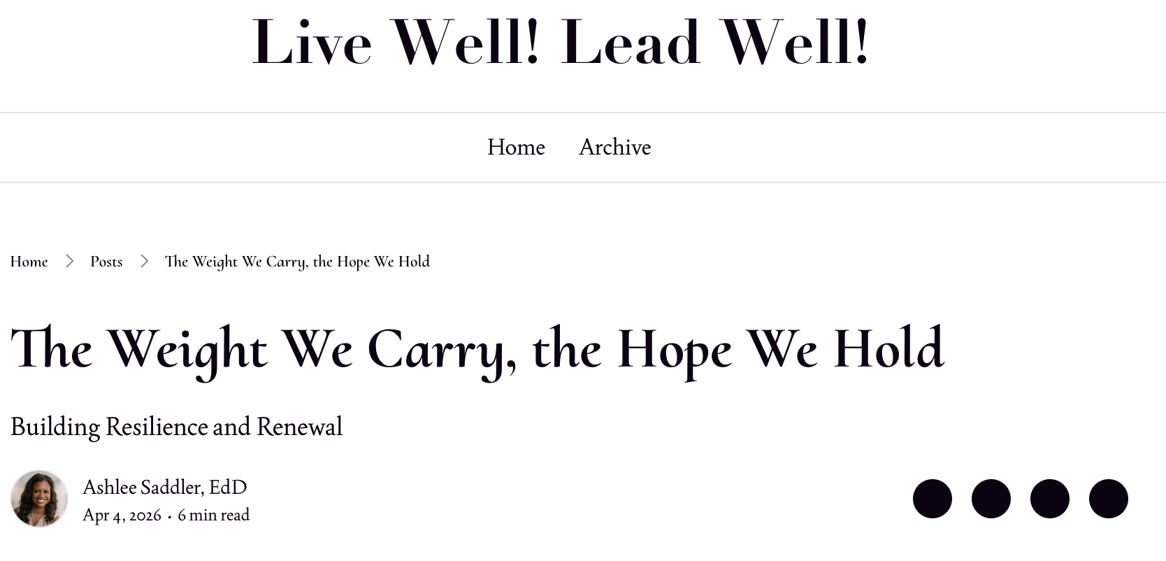The Weigh We Carry, The Hope We Hold
