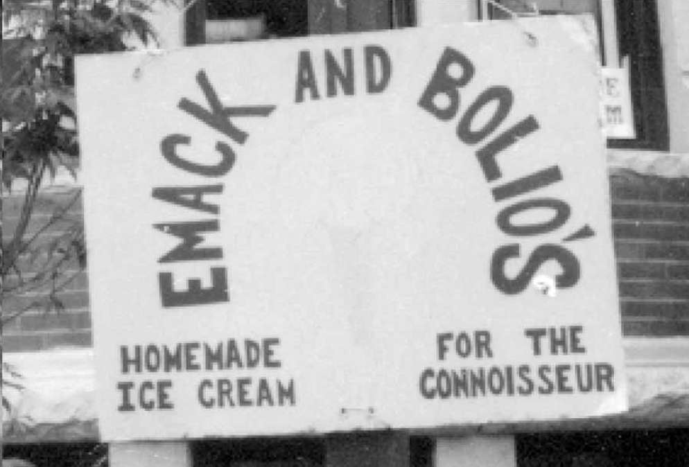 Sign advertising homemade ice cream from original Emack and Bolios