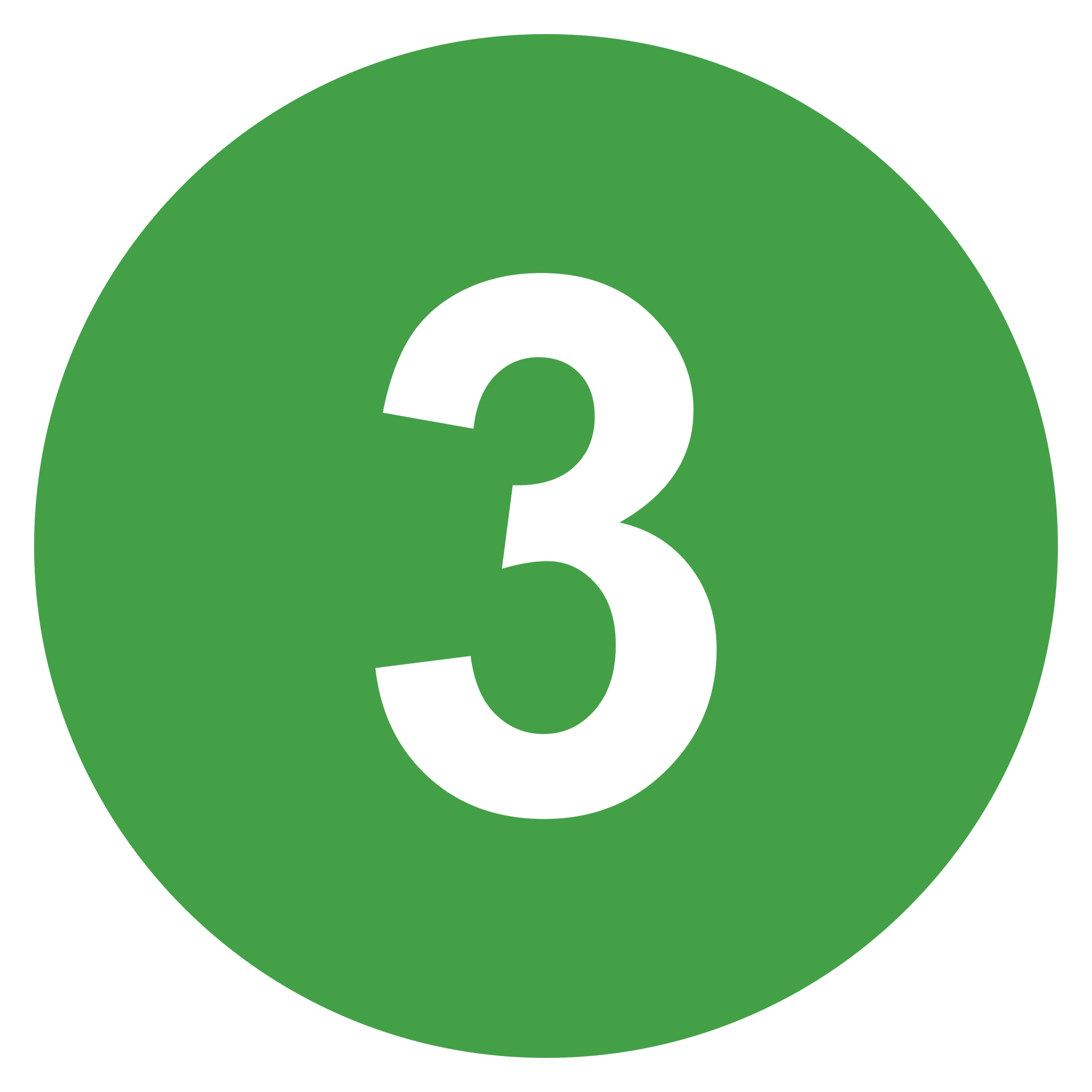 Green circular logo with a stylized black question mark in the center.