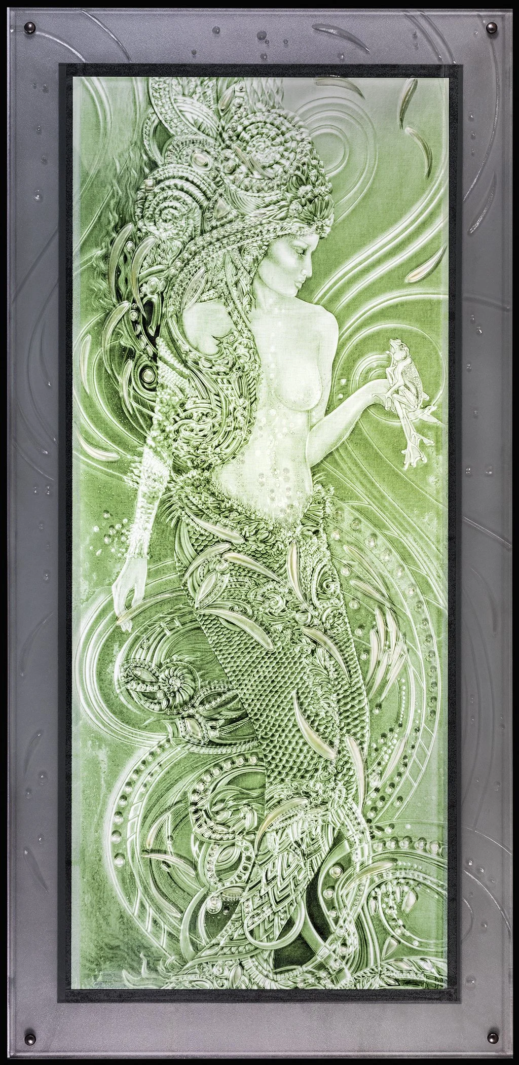 "Ibiza" (Assemblage) - Giclee Print, Carved Glass, 36" x 80"