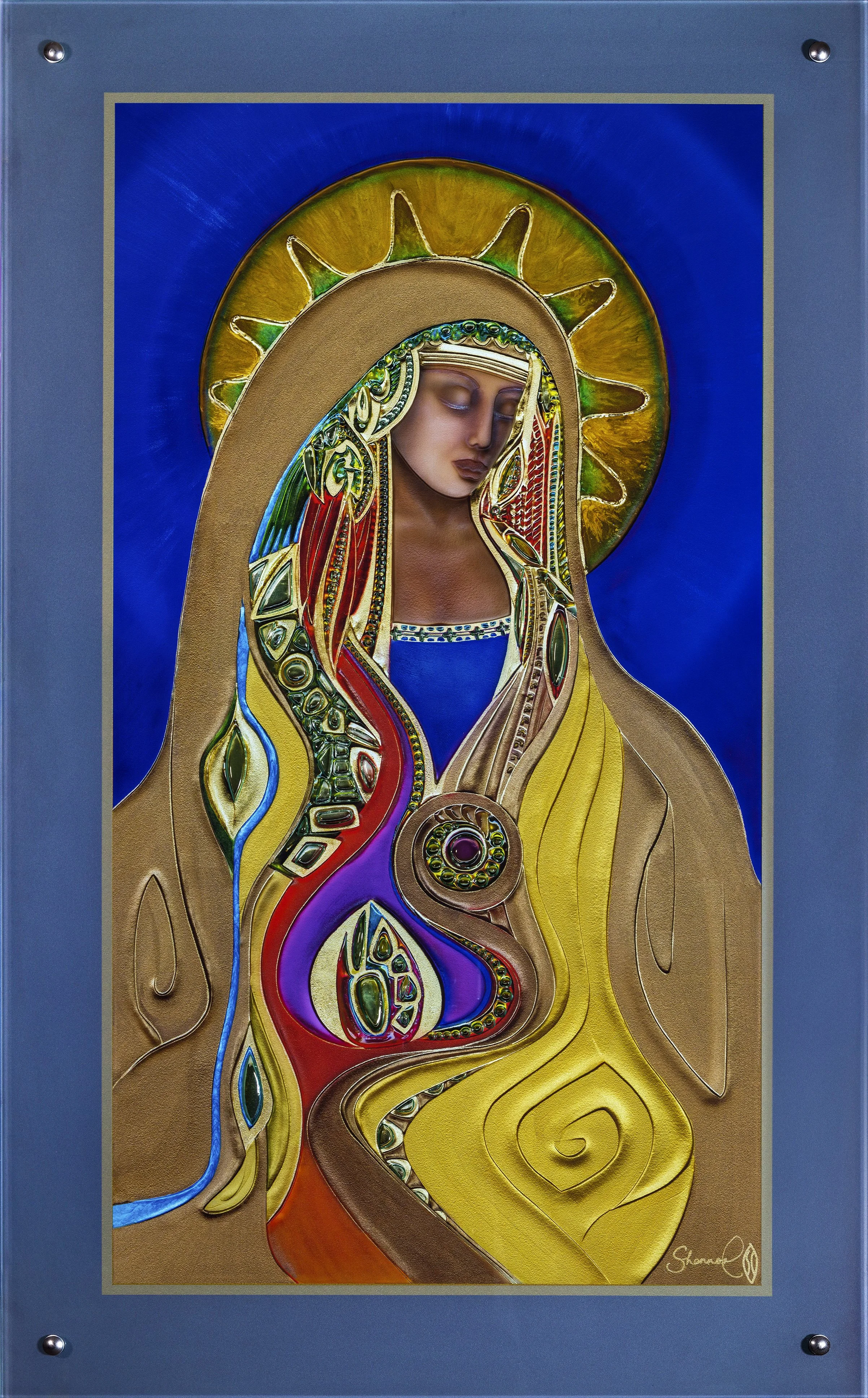 "Santa Maria" - Assemblage. Giclee Print, Carved Glass, 26" x 48"