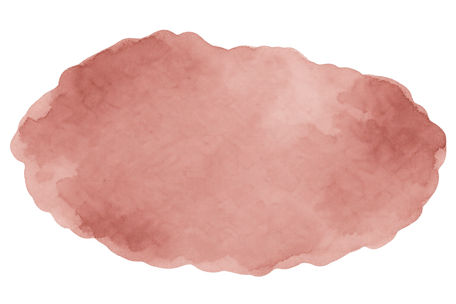 Aquarellfarbener, unregelmäßig geformter Fleck in hellrosa