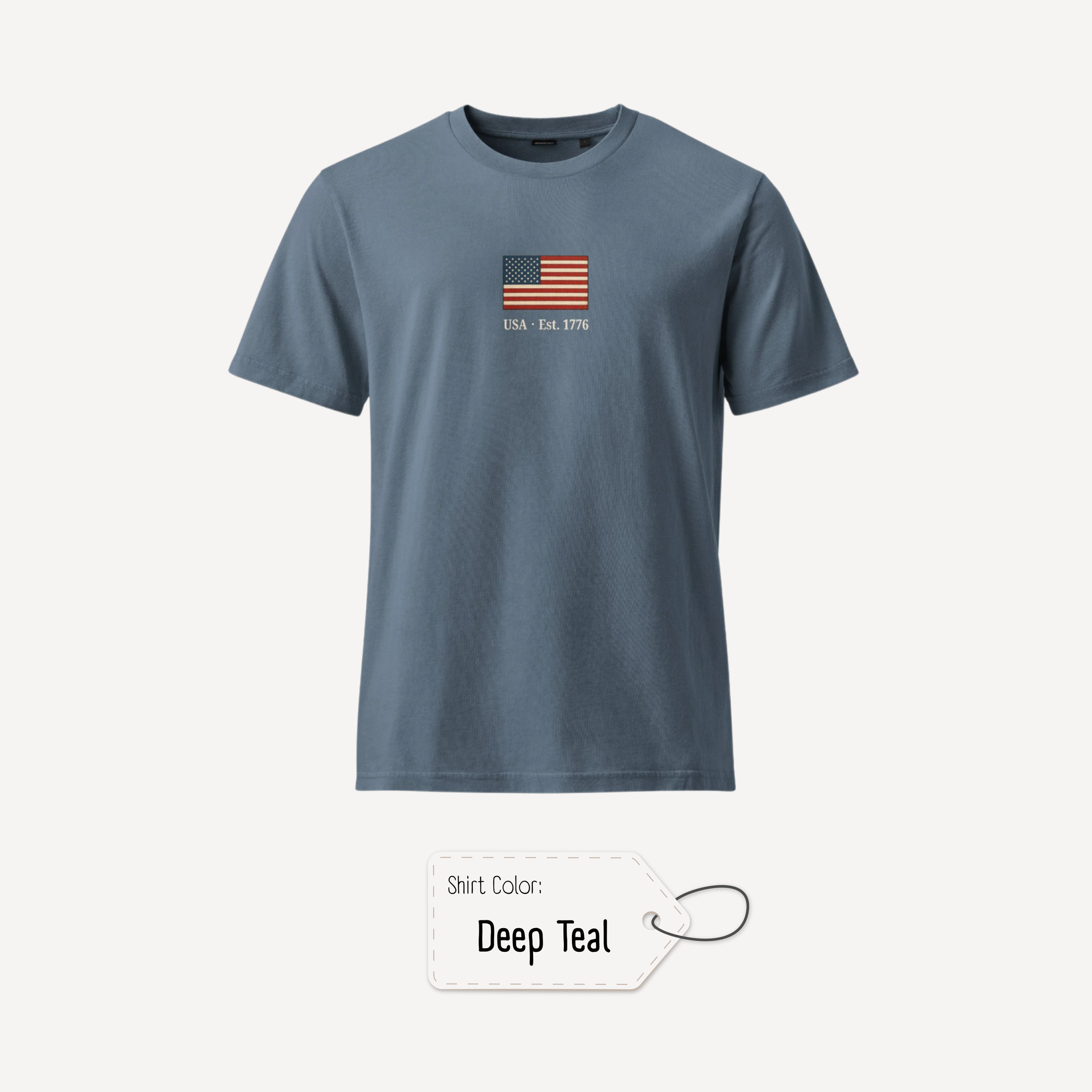 American Flag Shirt Mockup - Deep Teal.png