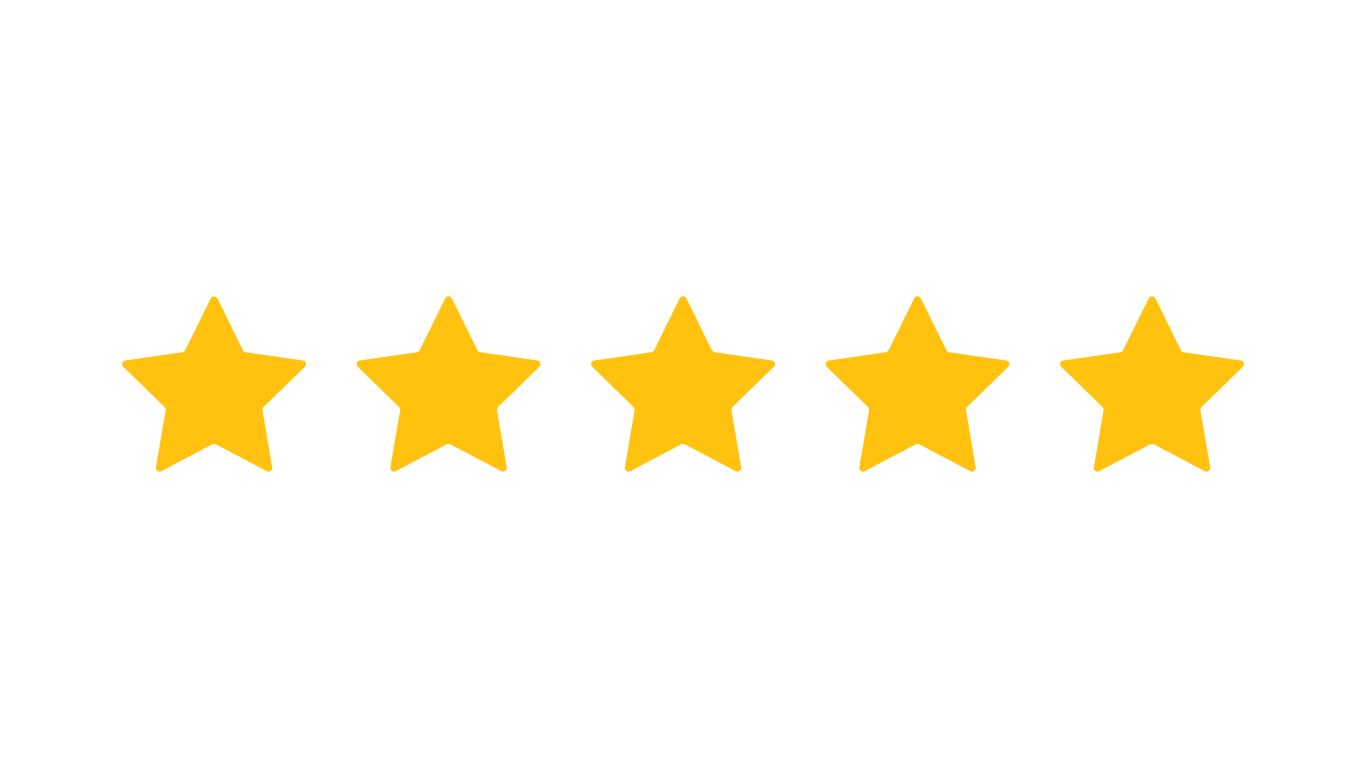 Five gold stars icon for Mid-Ohio Interiors Google reviews.