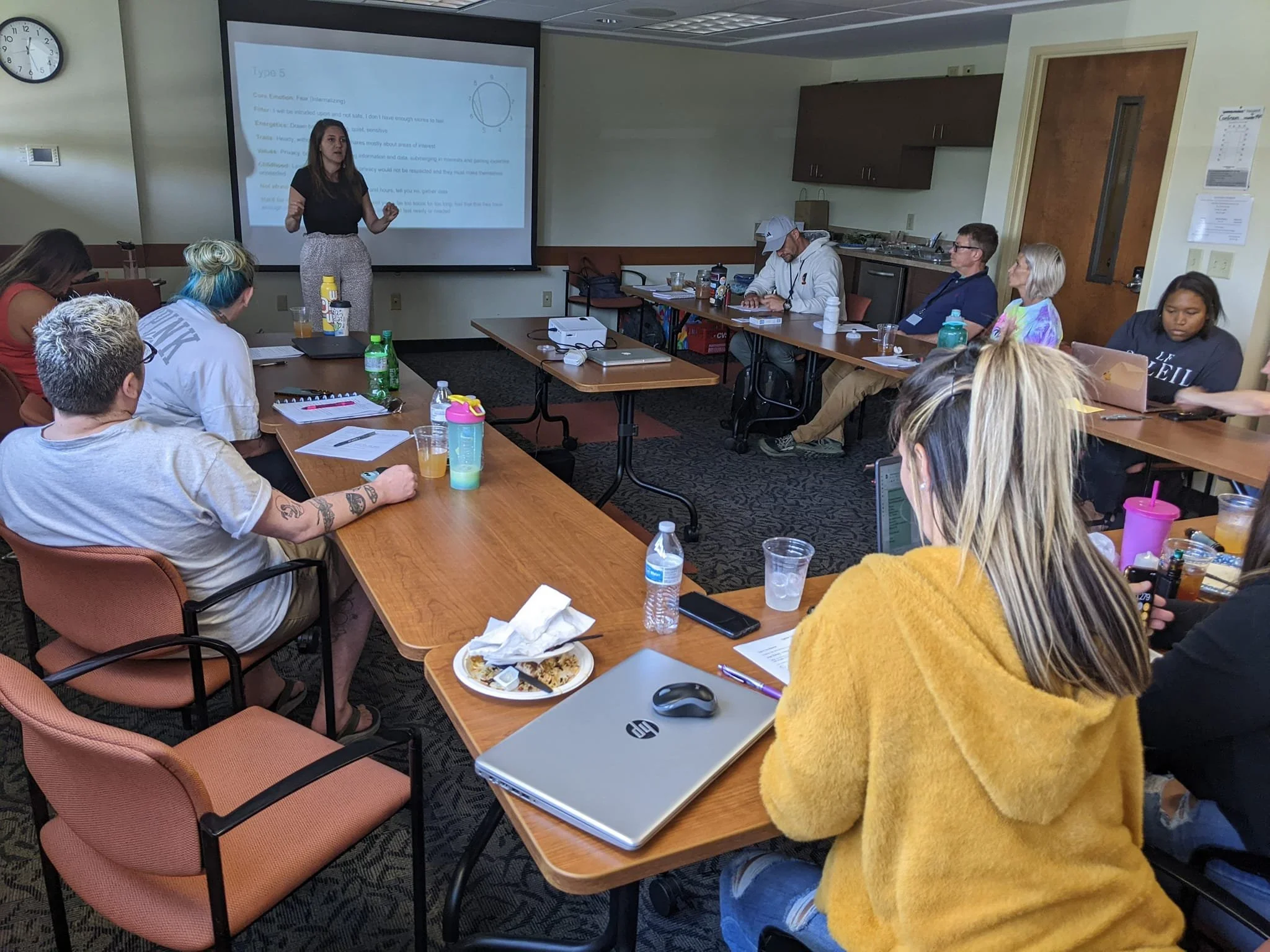 Hanna Woody teaching an Enneagram training for therapists