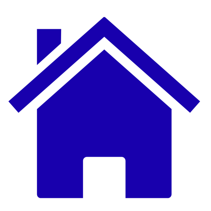 Blue icon of a house shape