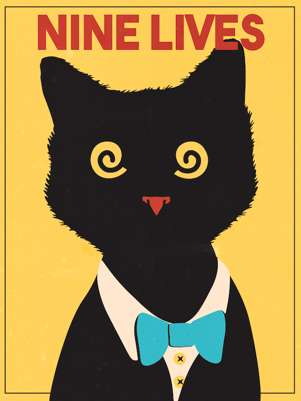 Nine Lives Cat Print