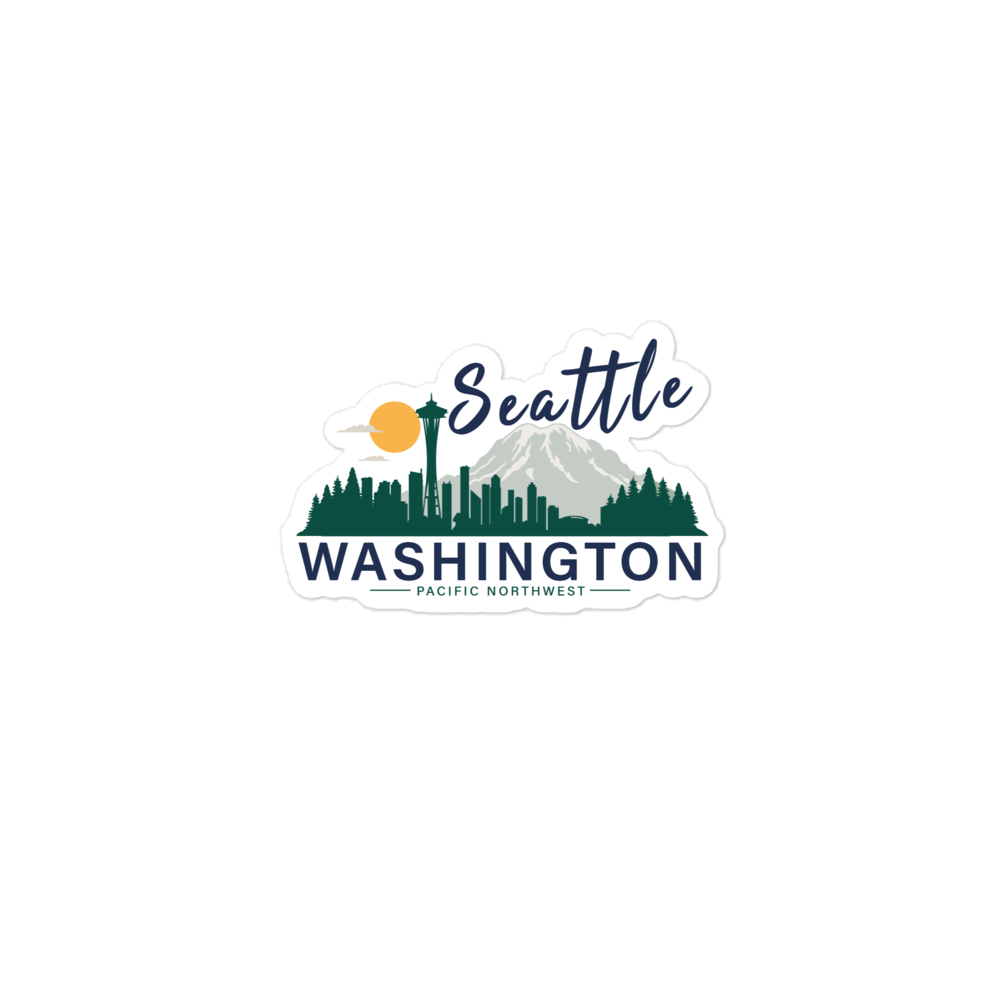 Seattle Skyline Sticker | Minimal Pacific Northwest Vinyl Sticker