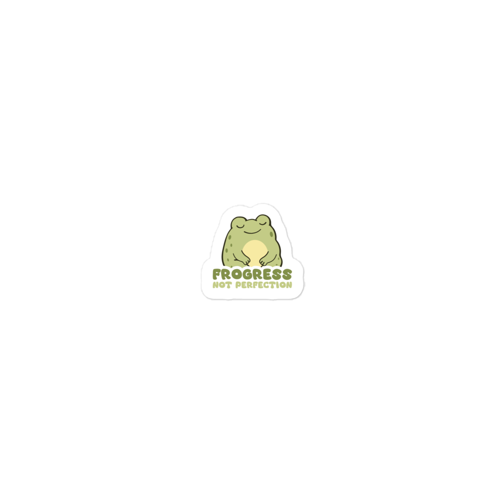 Frogress Not Perfection Frog Sticker
