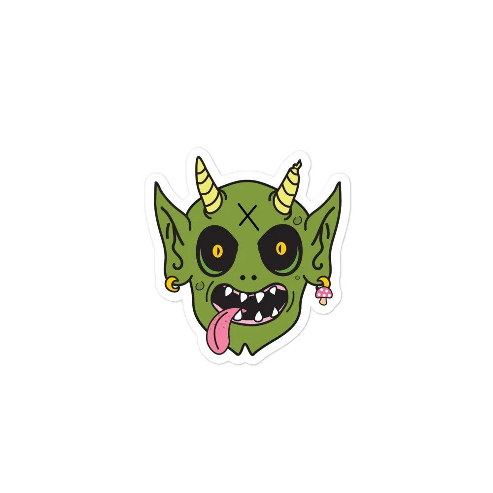 Trail Goblin Sticker | Original Forest Gremlin Vinyl Decal