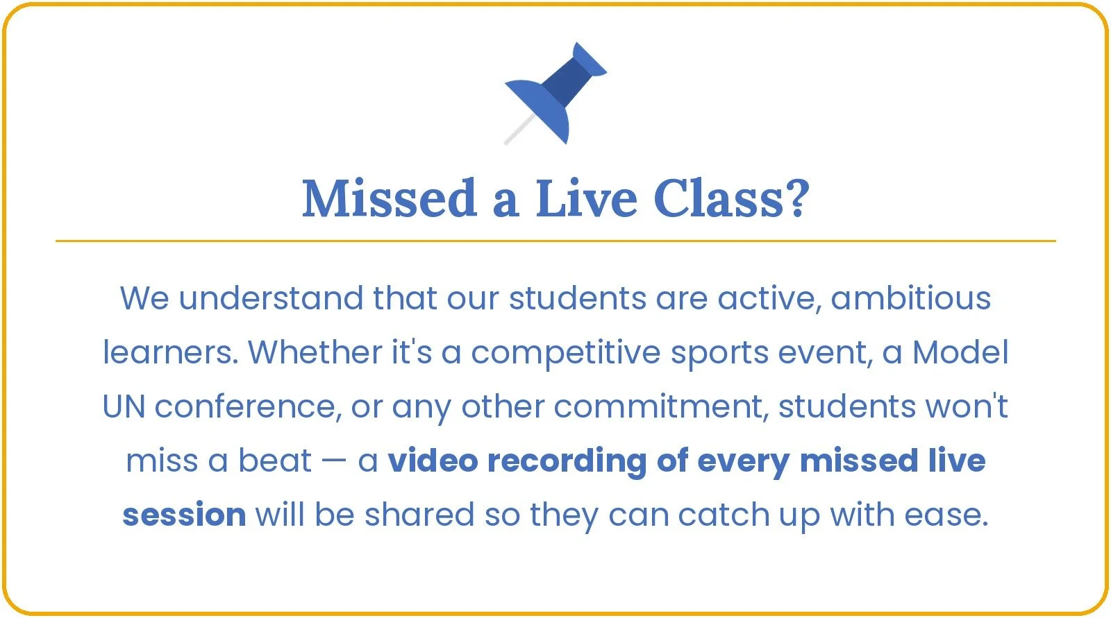 Allbright Global Academy online school ensures no student falls behind — recorded sessions keep American diploma students on track no matter their commitments.