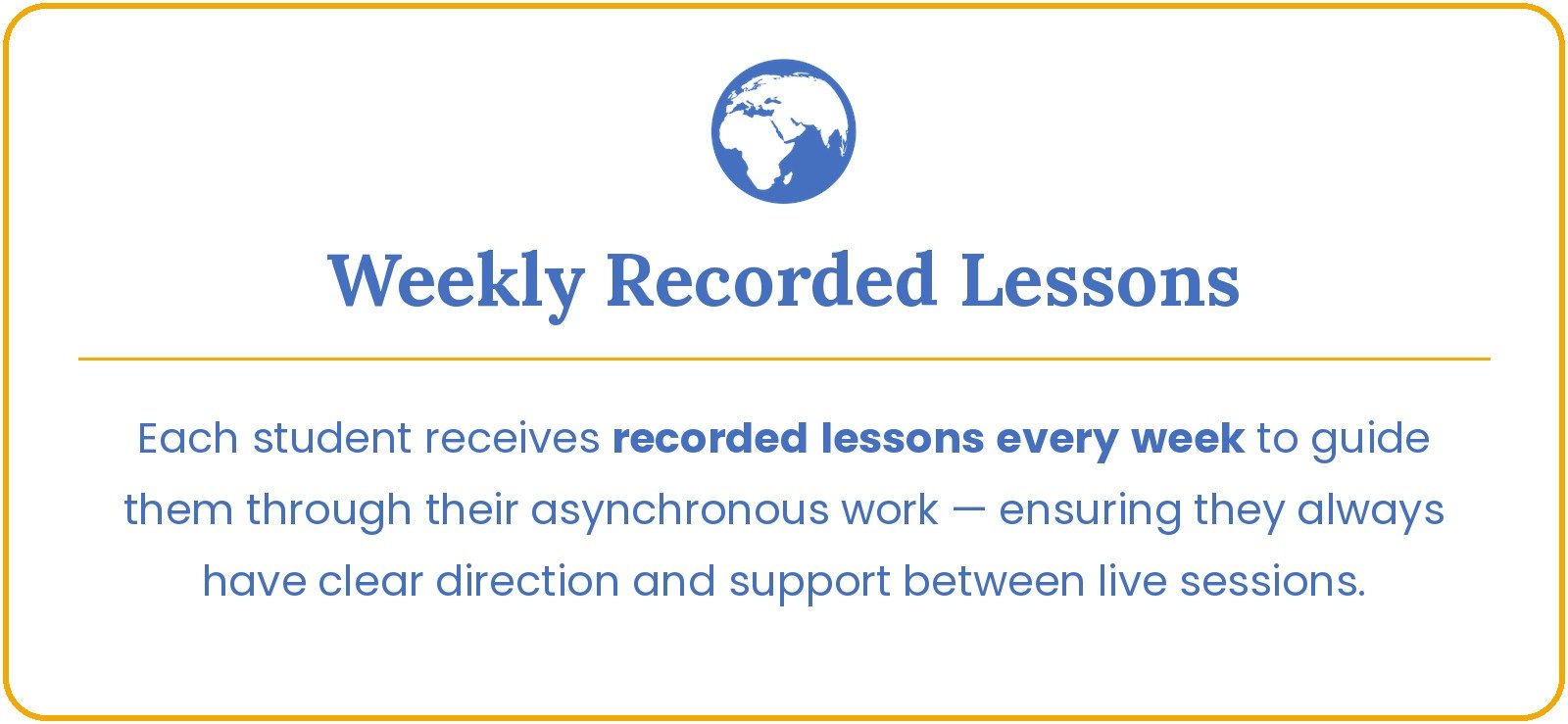 Weekly recorded lessons at Allbright Global Academy support independent study for international students pursuing an American high school diploma online.