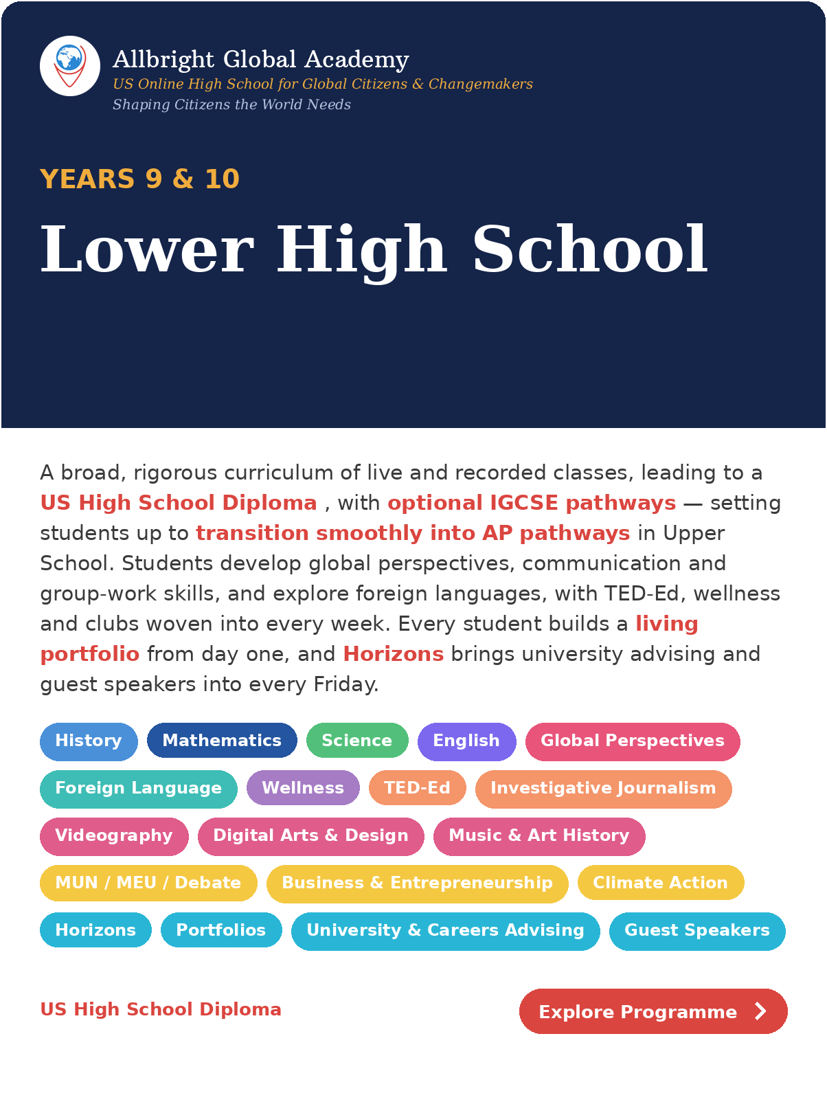 Lower High School Years 9 & 10