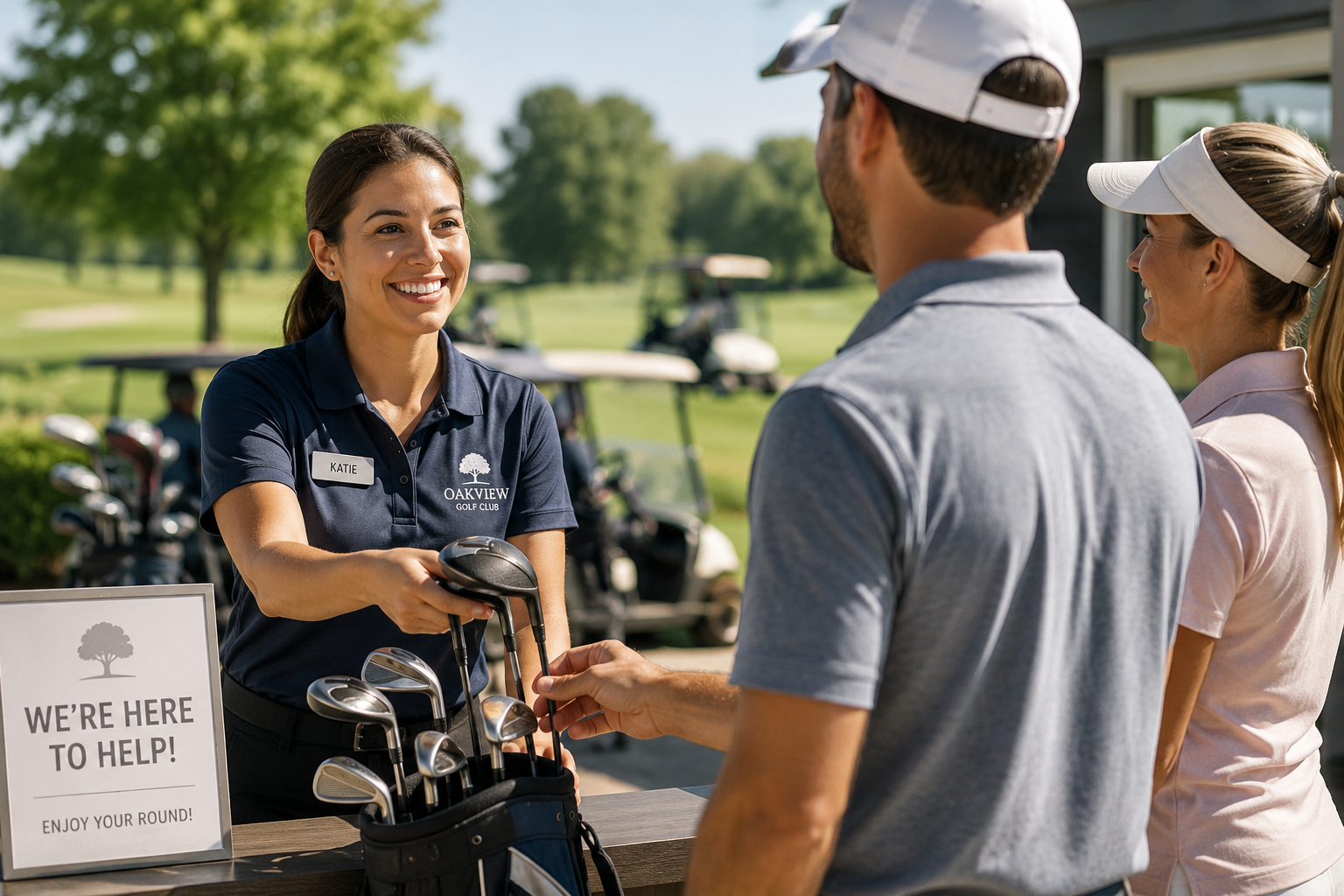 A better customer service assisting guests with reserved sets of clubs that were selected a the time of booking the Tee time.