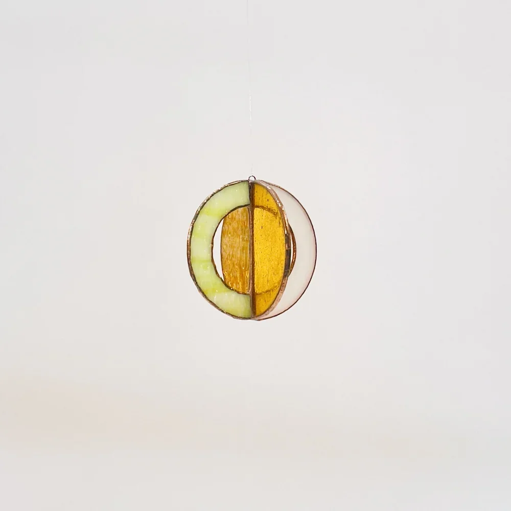 SMALL ORB W/ ARCHES - Yellow & White