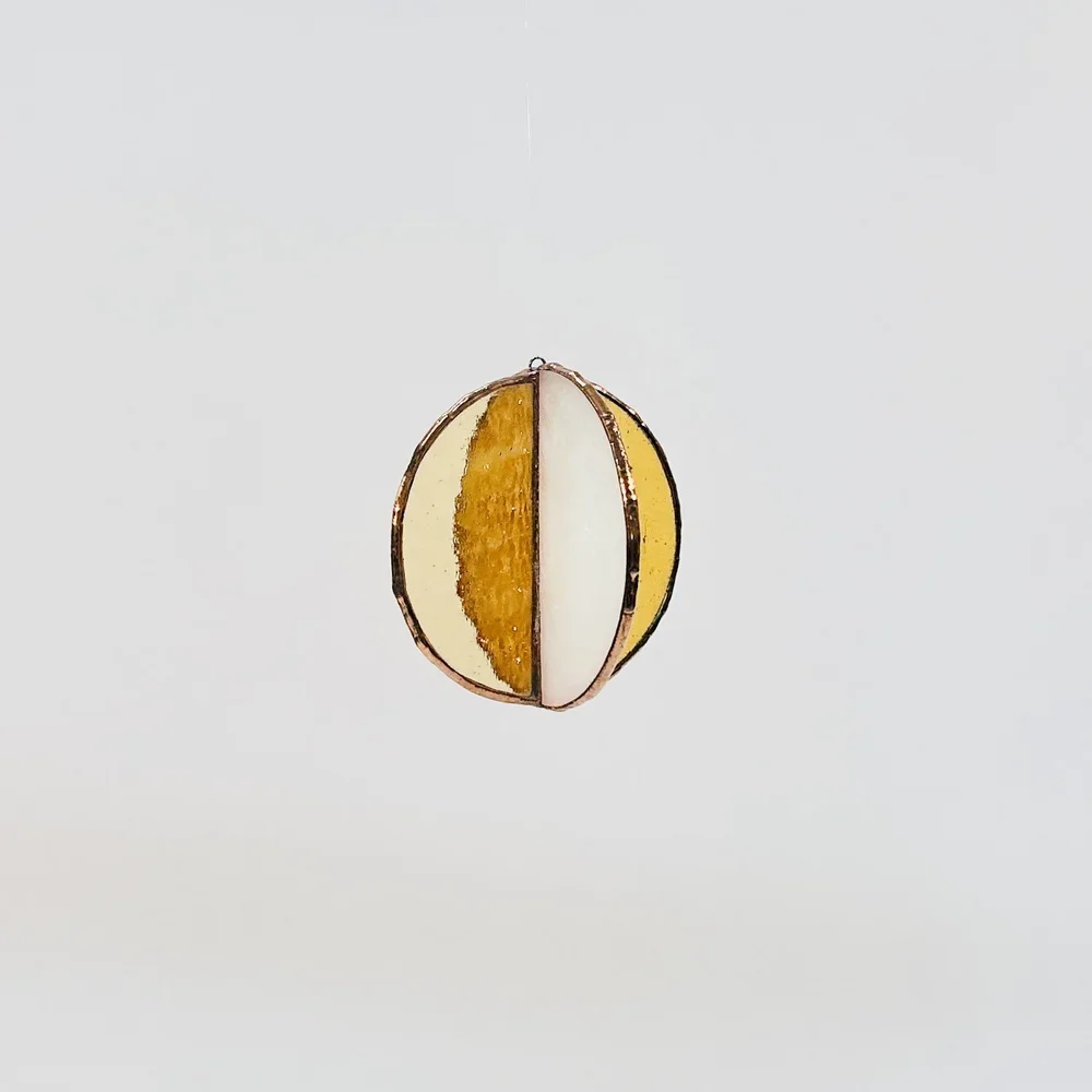 SMALL ORB - Amber & White
